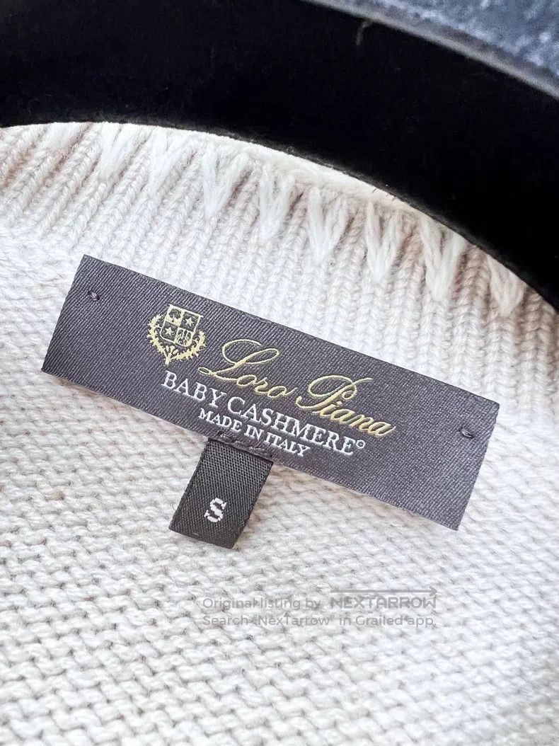 Loro Piana Loro Piana Oatmeal color embroidered long-sleeve short car Size S / US 4 / IT 40 - 6 Thumbnail