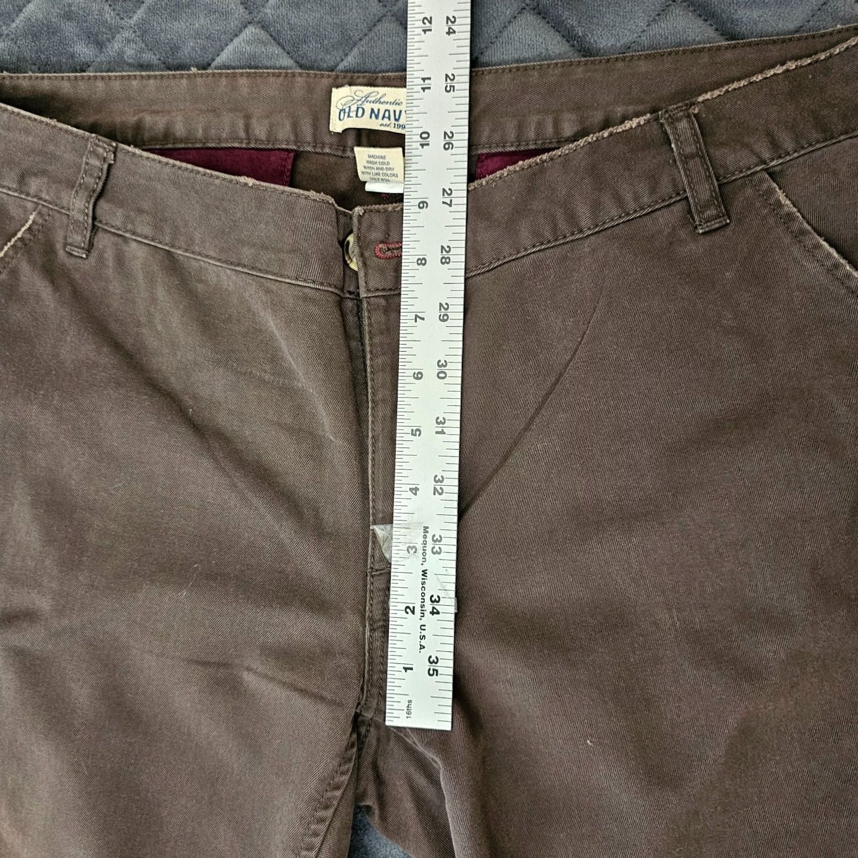 Old Navy Old Navy Womens Brown Low Waist Stretch Straight Chino Casual Crop Pants Size 12 Size 34" / US 12 / IT 48 - 4 Thumbnail