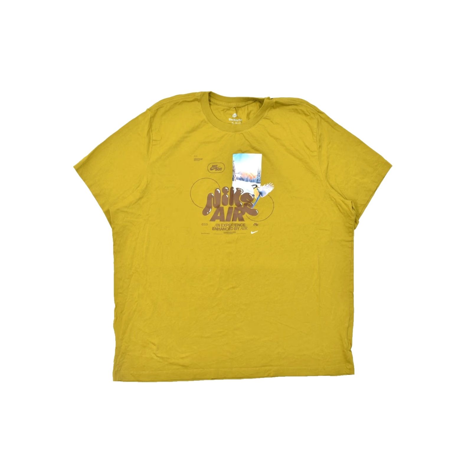 Nike Nike Air Graphic Tee Shirt Mustard Yellow Mens 2XL T-Shirt Nike Air Logo Short Sleeve Crew Neck All Seasons Vintage No Size US XXL / EU 58 / 5 - 2 Thumbnail