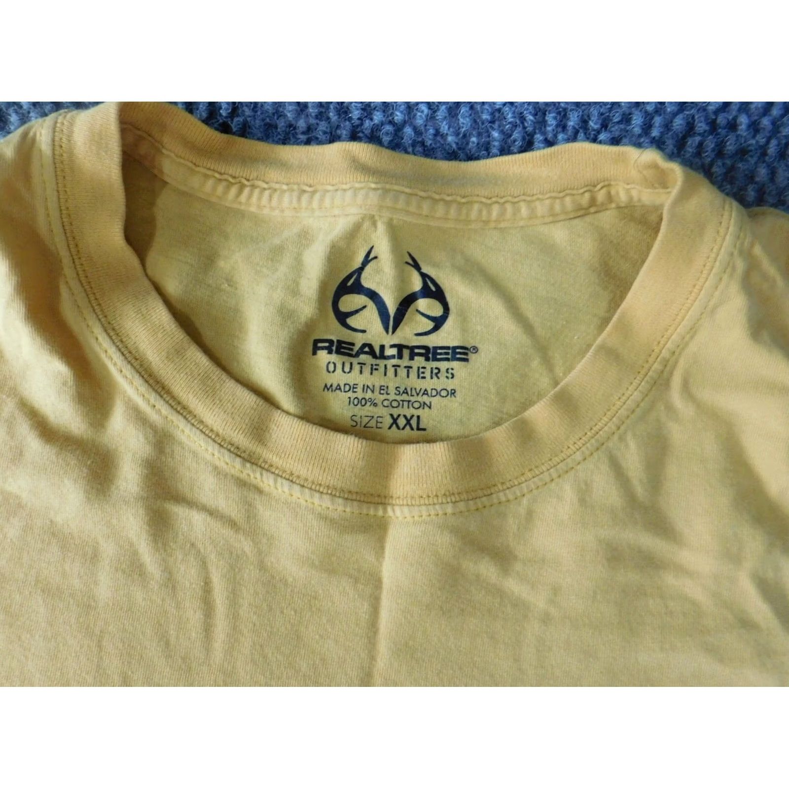 Realtree Realtree Mens T-Shirt 2XL Crew Neck Short Sleeve Yellow Logo Cotton Classic Breathable Shirts 2XL Mens Regular Certified Non-Vintage Size US XXL / EU 58 / 5 - 5 Thumbnail
