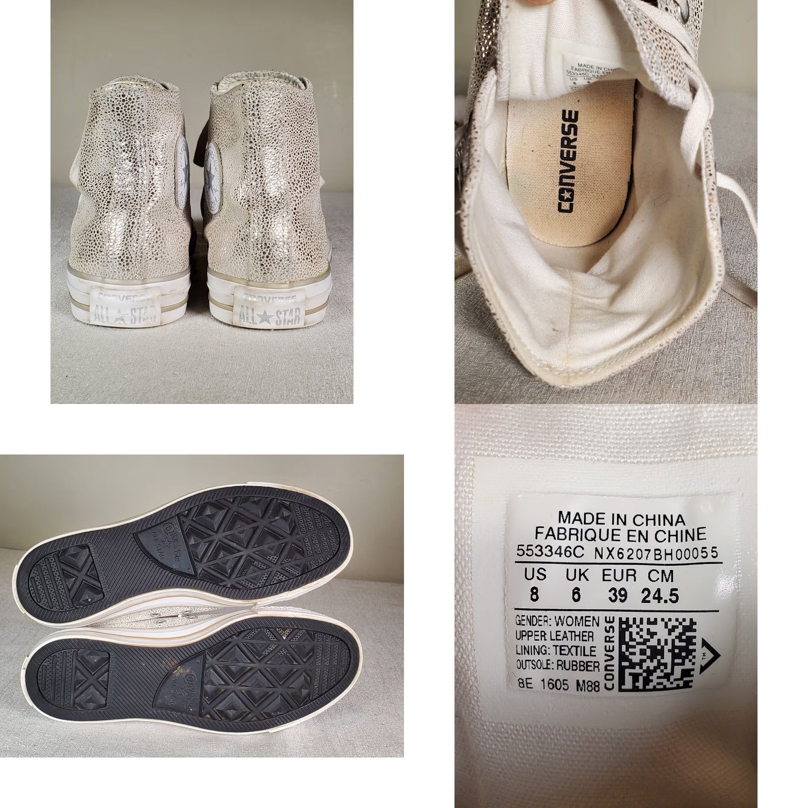 Converse Converse All Star Chuck Taylor CTAS Stingray Metallic Hi Pure Silver Women US 8 Size US 6 / IT 36 - 8 Thumbnail