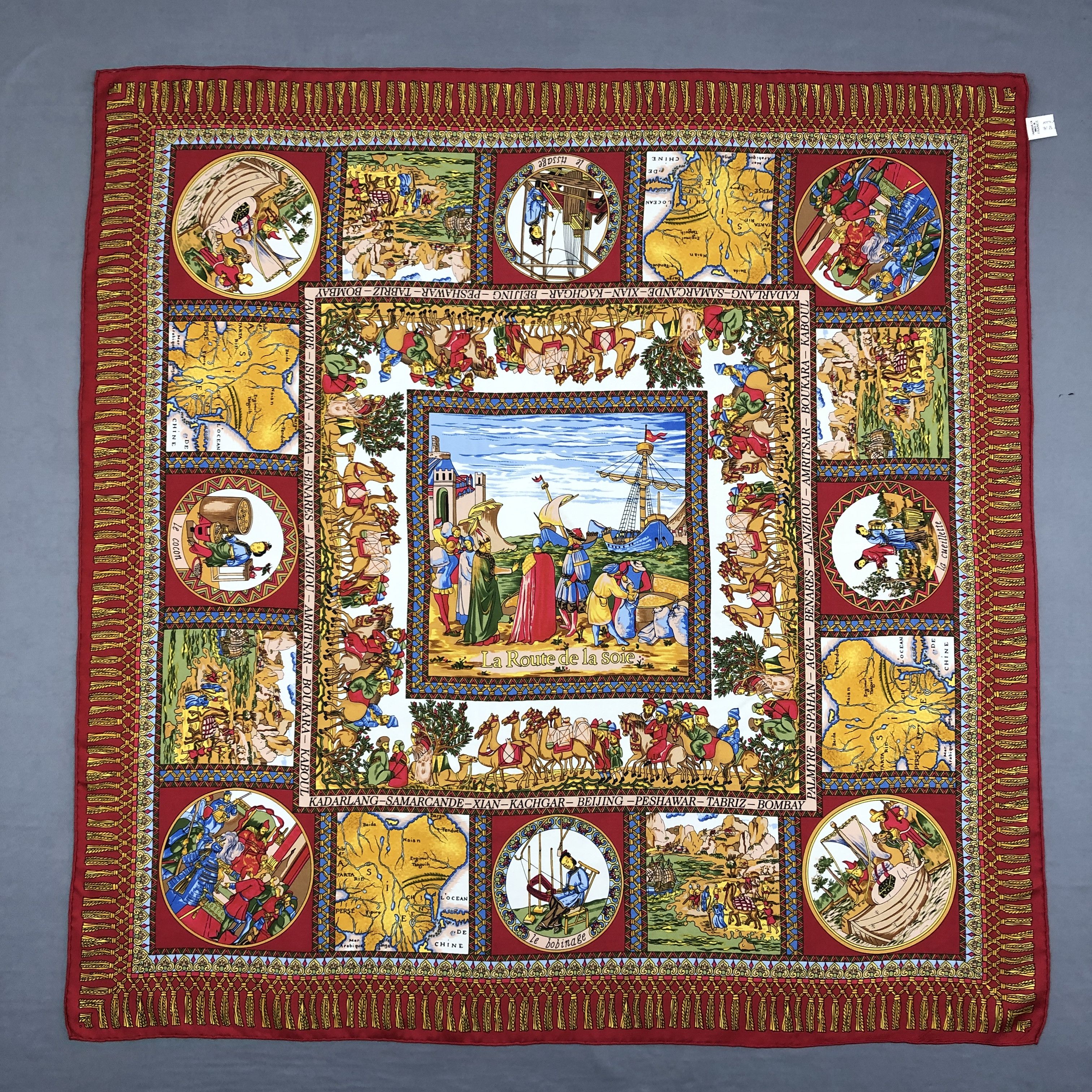 Other × Vintage Vintage The Silk Road SILK Scarf Twill Stole Wraps Scarves Size ONE SIZE - 1 Thumbnail