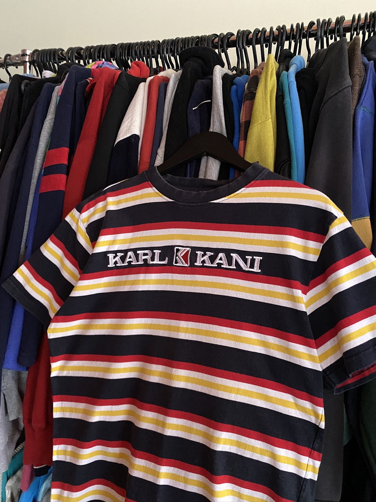 Karl Kani VINTAGE KARL KANI STRIPED EMBROIDERED LOGO T-SHIRT Size US M / EU 48-50 / 2 - 2 Thumbnail