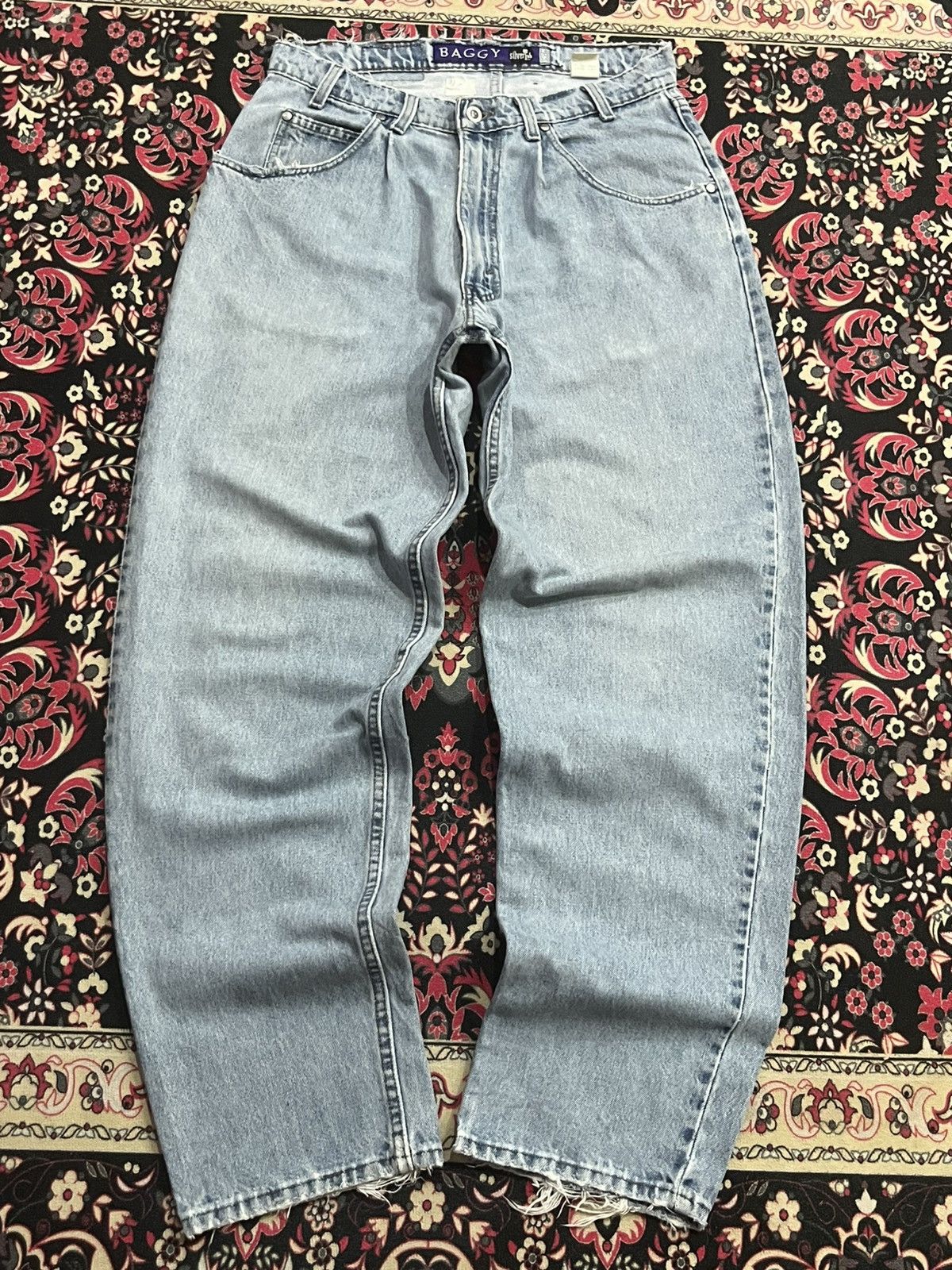 Levi's ⚡️Baggy⚡️Vintage Levi’s Silvertab Light Blue Washed Jeans Size US 33 - 1 Thumbnail