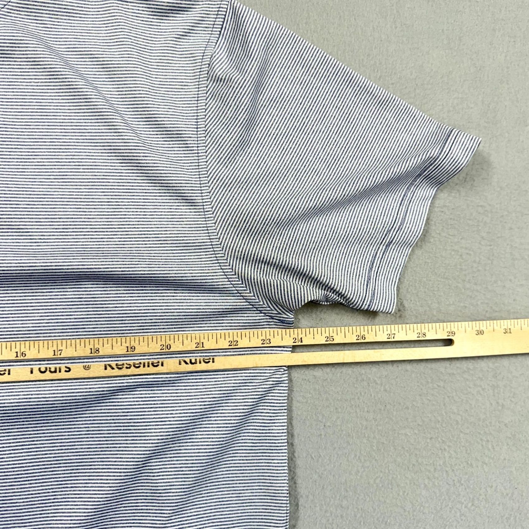 Vintage Rhoback Polo Shirt Mens Large Blue Stripe Awayday Logo Golf Performance Stretch Size US L / EU 52-54 / 3 - 6 Thumbnail