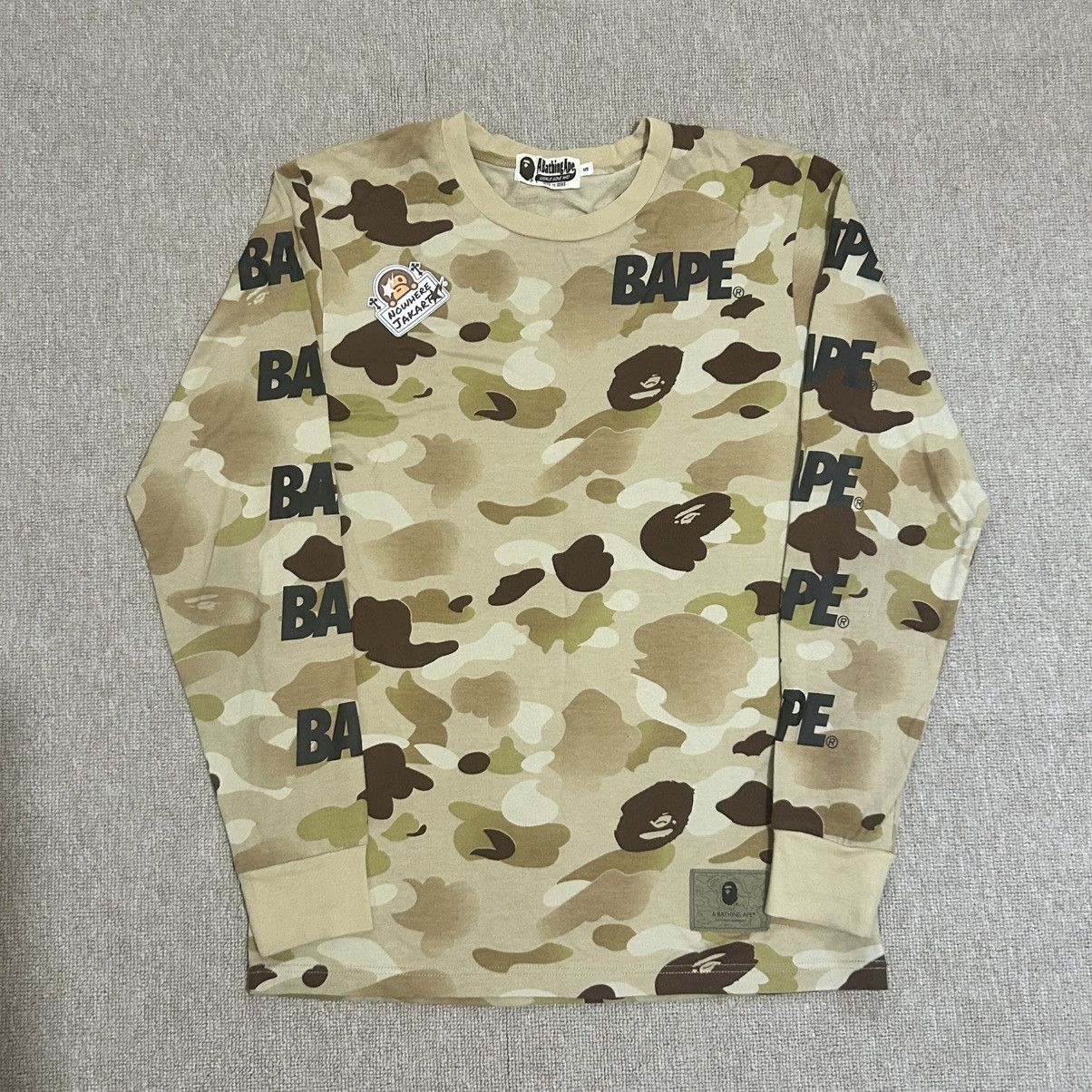 Bape Beige Camo Longsleeve Size US S / EU 44-46 / 1 - 1 Thumbnail