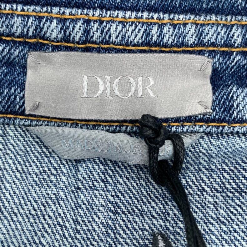 Dior Size 39 Blue lily of the valley embroidered washed old