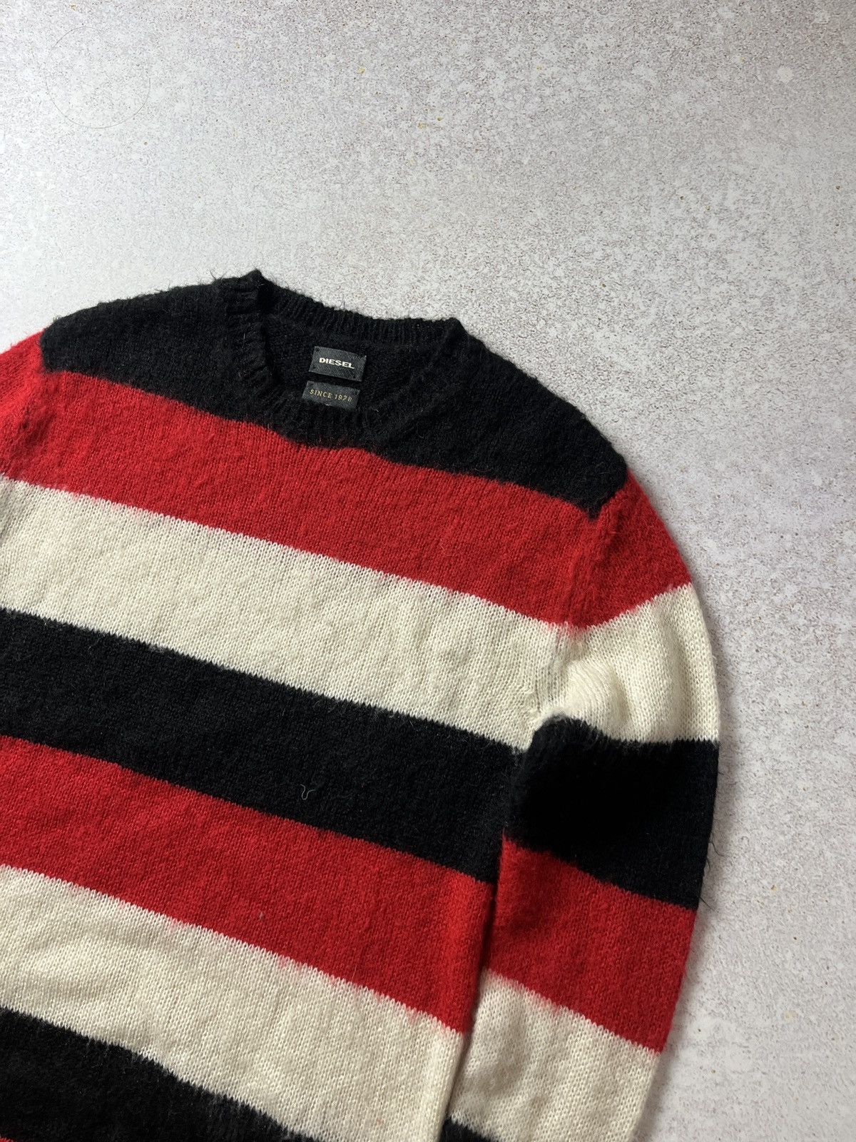 Diesel Diesel Striped Mohair Sweater Black White Red Size US S / EU 44-46 / 1 - 2 Thumbnail
