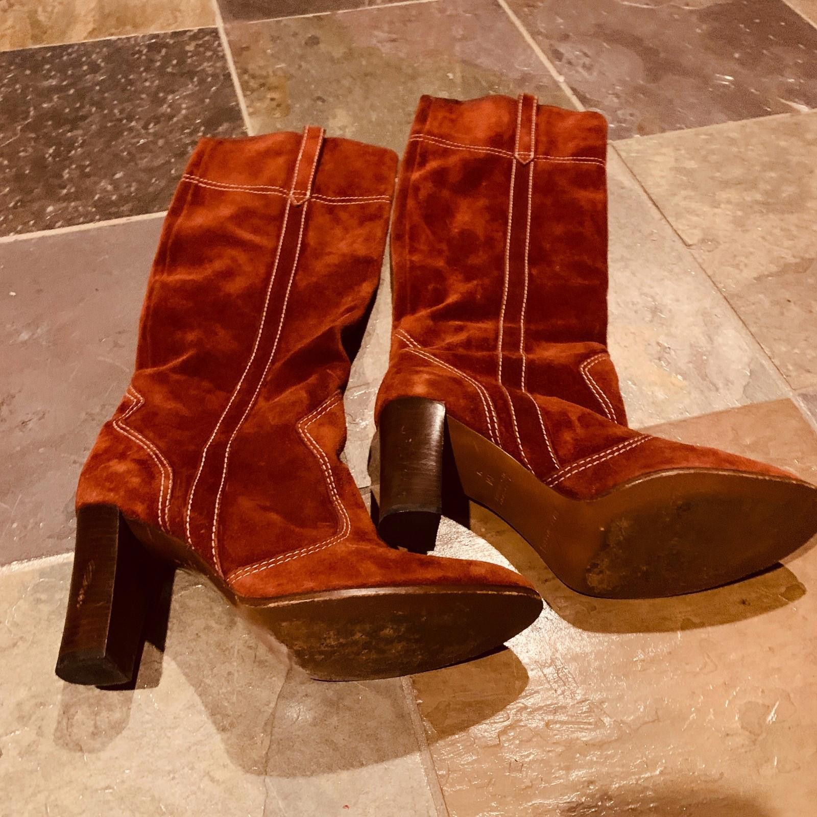 Marc Jacobs Vintage MARC BY MARC JACOBS Knee High BOOTS Brown SUEDE G123 Size US 9 / IT 39 - 4 Thumbnail