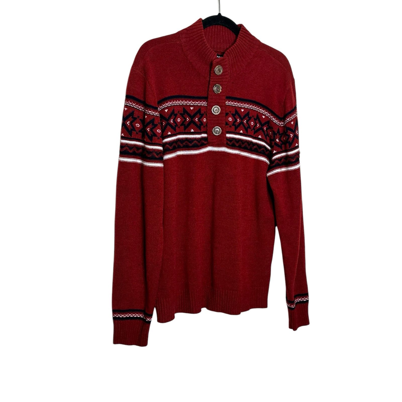 Buffalo David Bitton Buffalo men jeans red winter sweater size XL Size US XL / EU 56 / 4 - 9 Thumbnail