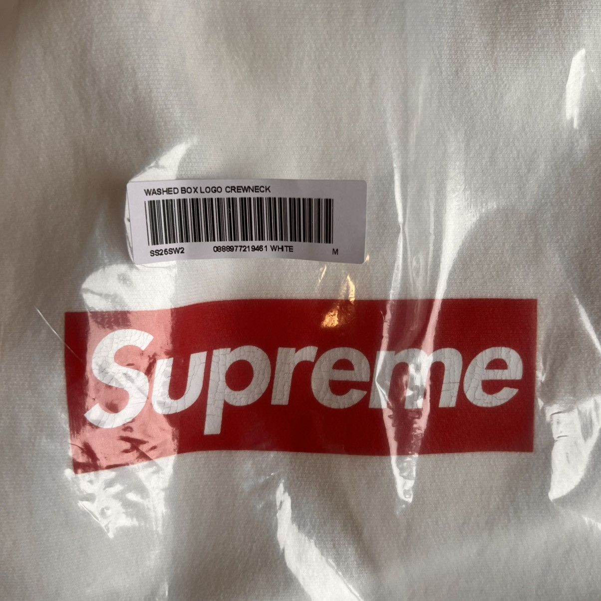 Supreme M Supreme washed box logo 25crewneck white hoodie sweatshirt Size US M / EU 48-50 / 2 - 19 Thumbnail