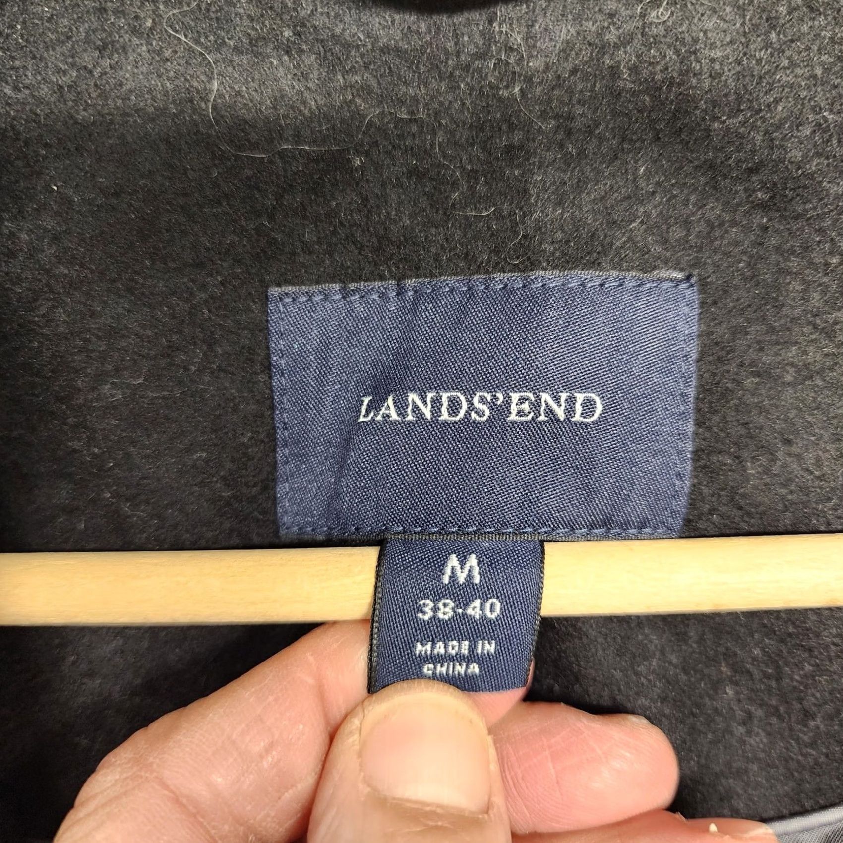 Lands' End Lands' End Wool Blend Overcoat Coat Mens M Regular Long Button Black Charcoal Top Dress Coat Size US M / EU 48-50 / 2 - 4 Thumbnail