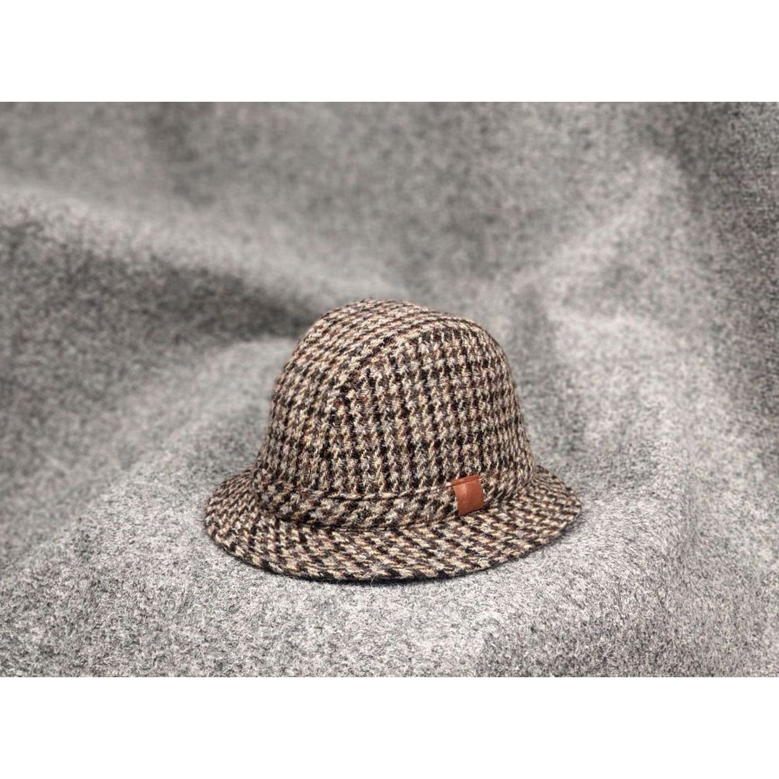 Harris Tweed Vintage Harris Tweed Wool Hat Fedora England - Classic Trilby Hat, Herringbone, Size S, Brown, Wool, 80's, Mens Size ONE SIZE - 6 Thumbnail