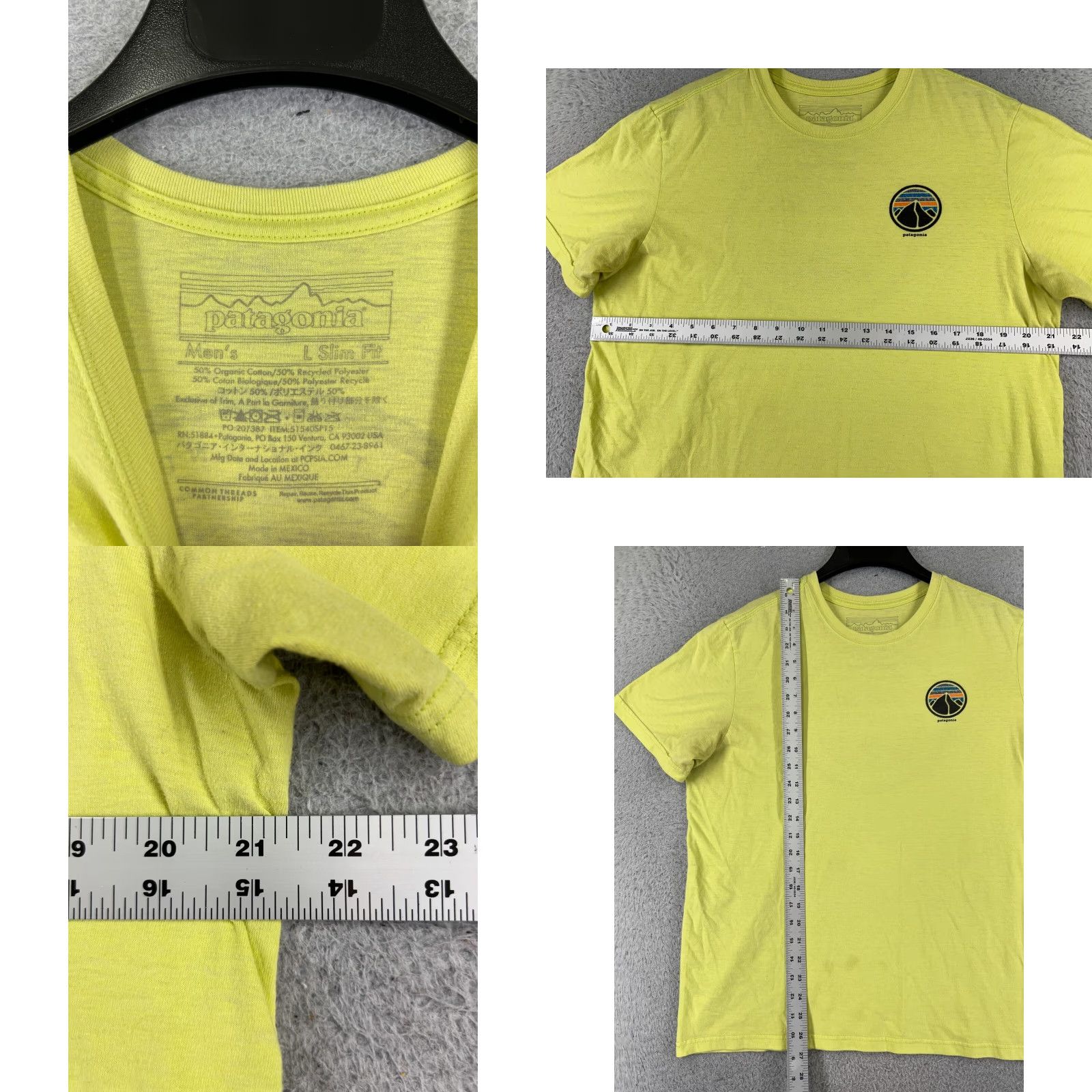Patagonia Patagonia Shirt Men L Yellow Short Sleeve Crew Neck Cotton Jersey Logo T-Shirt US Theme All Seasons Breathing Fall Spring Summer Winter Mens Size US L / EU 52-54 / 3 - 8 Thumbnail