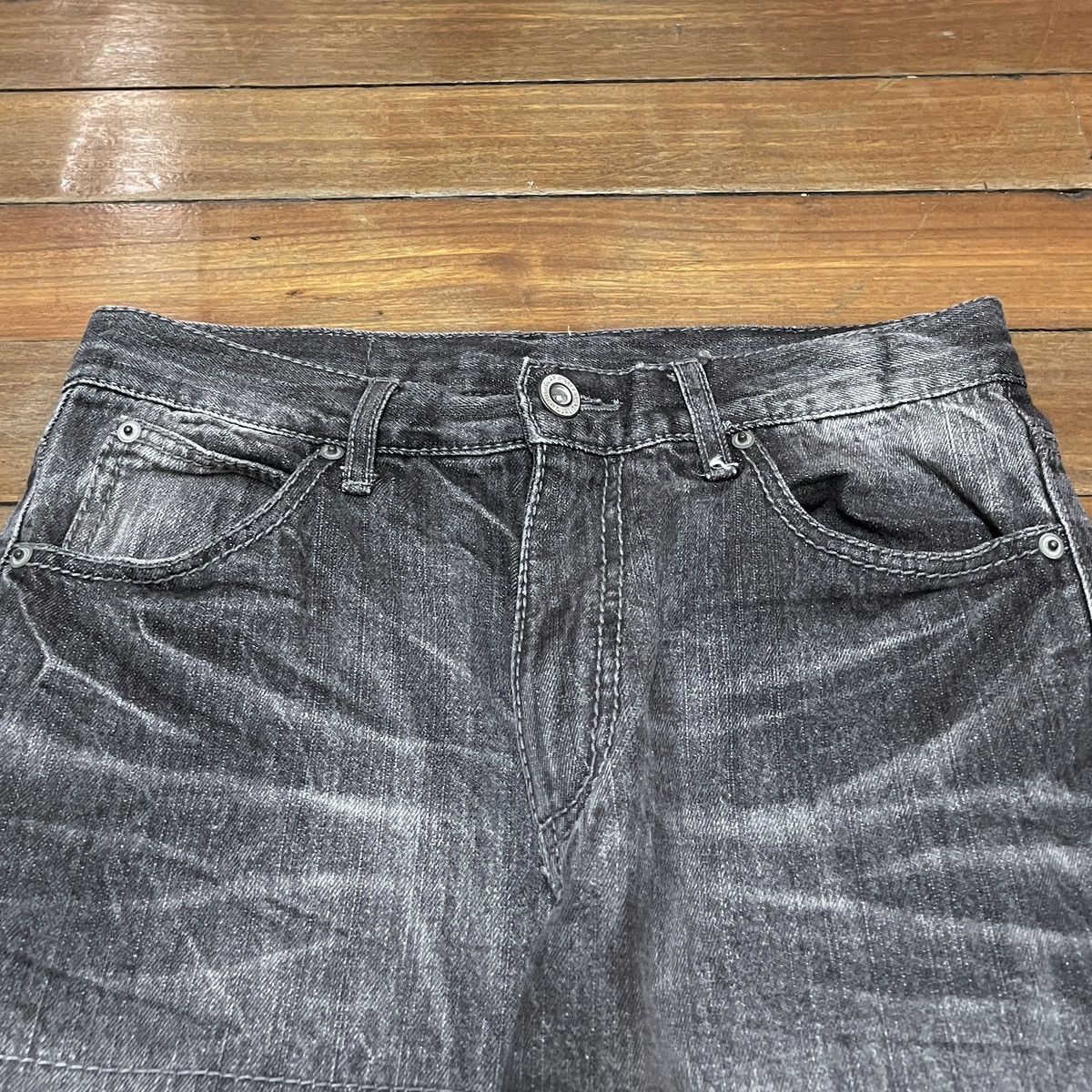 If Six Was Nine Rare Design Vintage Japanese Brand Distressed Jeans 2000s Size US 31 - 3 Thumbnail