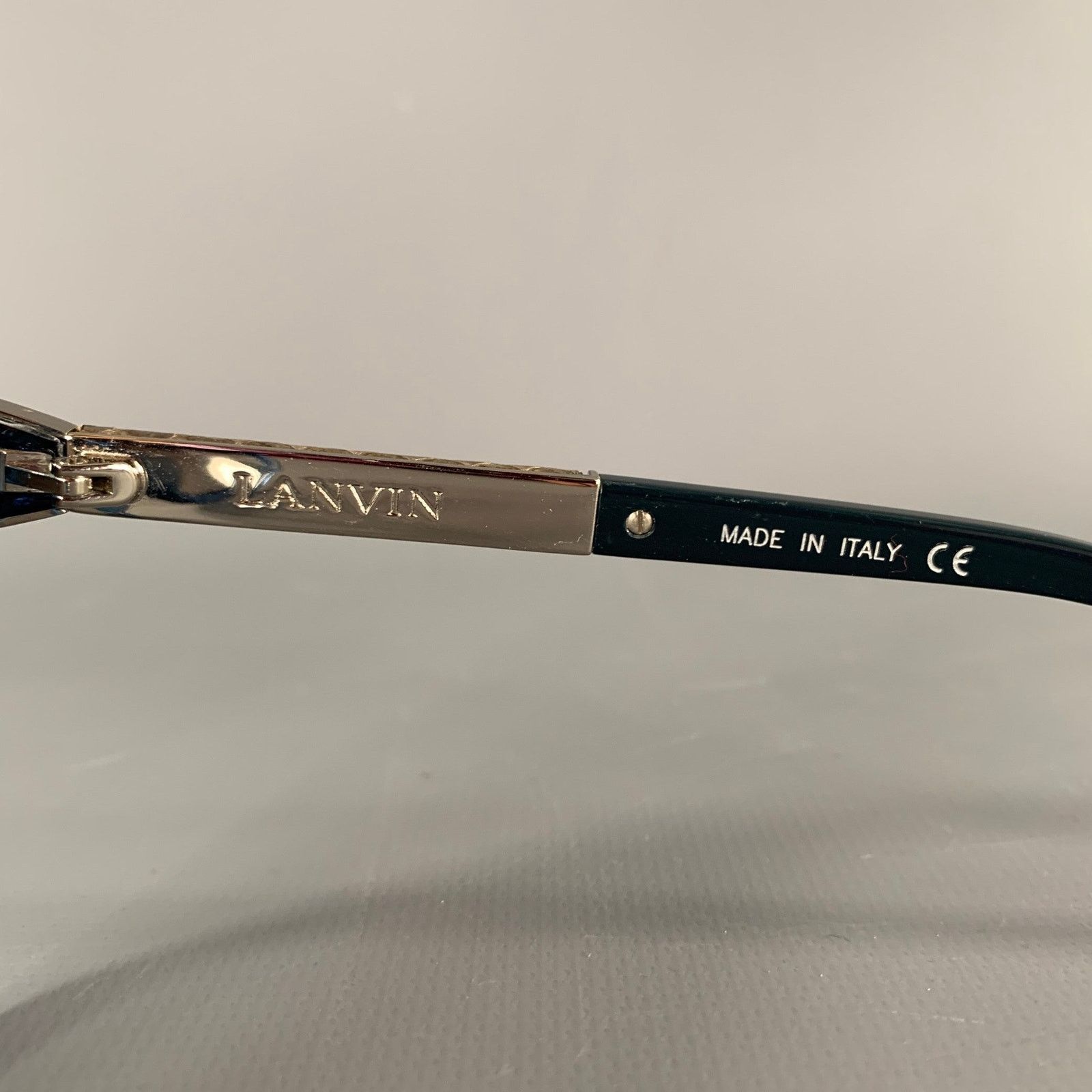 Lanvin LANVIN Blue Silver Acetate Metal Sunglasses Size ONE SIZE - 6 Thumbnail
