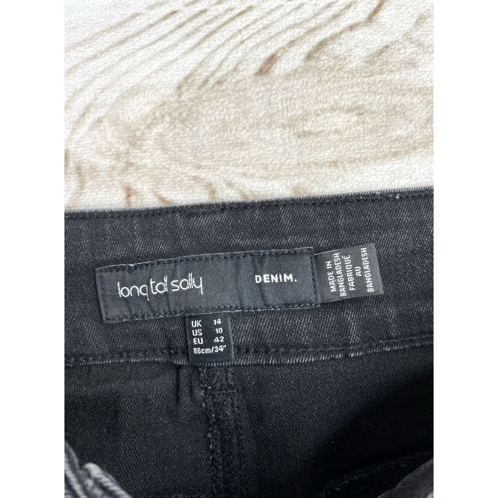 Vintage Long Tall Sally Jeans Sz 10 Black High Rise Denim 5-Pocket Pockets 32in Inseam Straight Womens Size 32" / US 10 / IT 46 - 6 Thumbnail