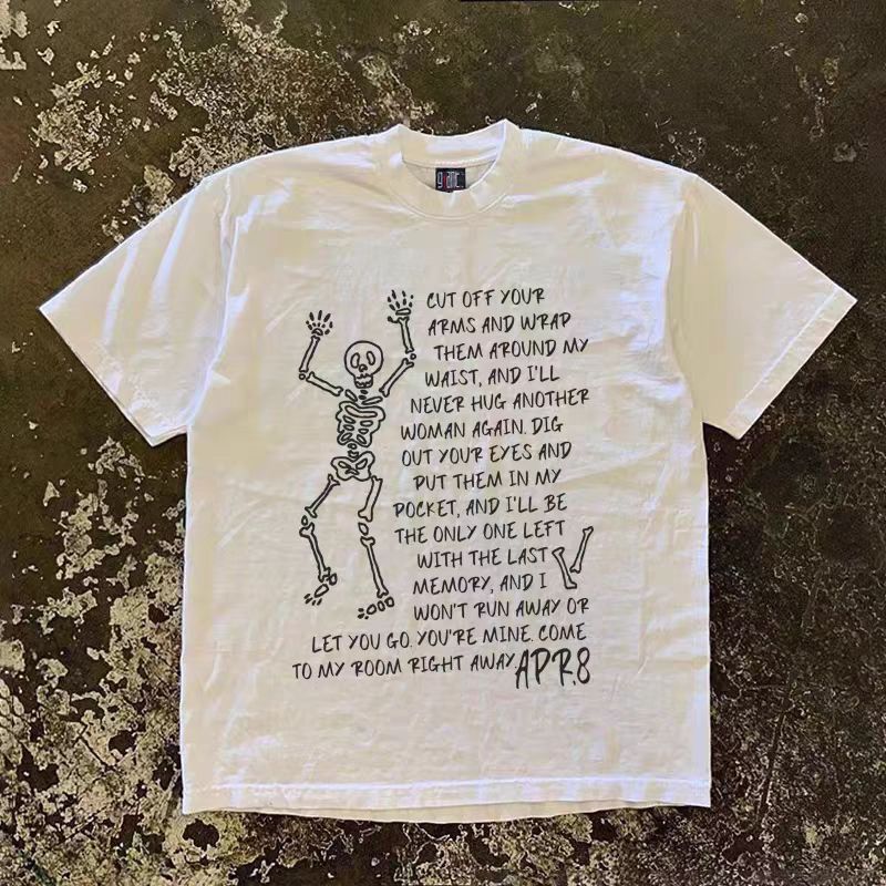 Japanese Brand White Washed Vintage Skull Print T-Shirt Size US M / EU 48-50 / 2 - 1 Thumbnail