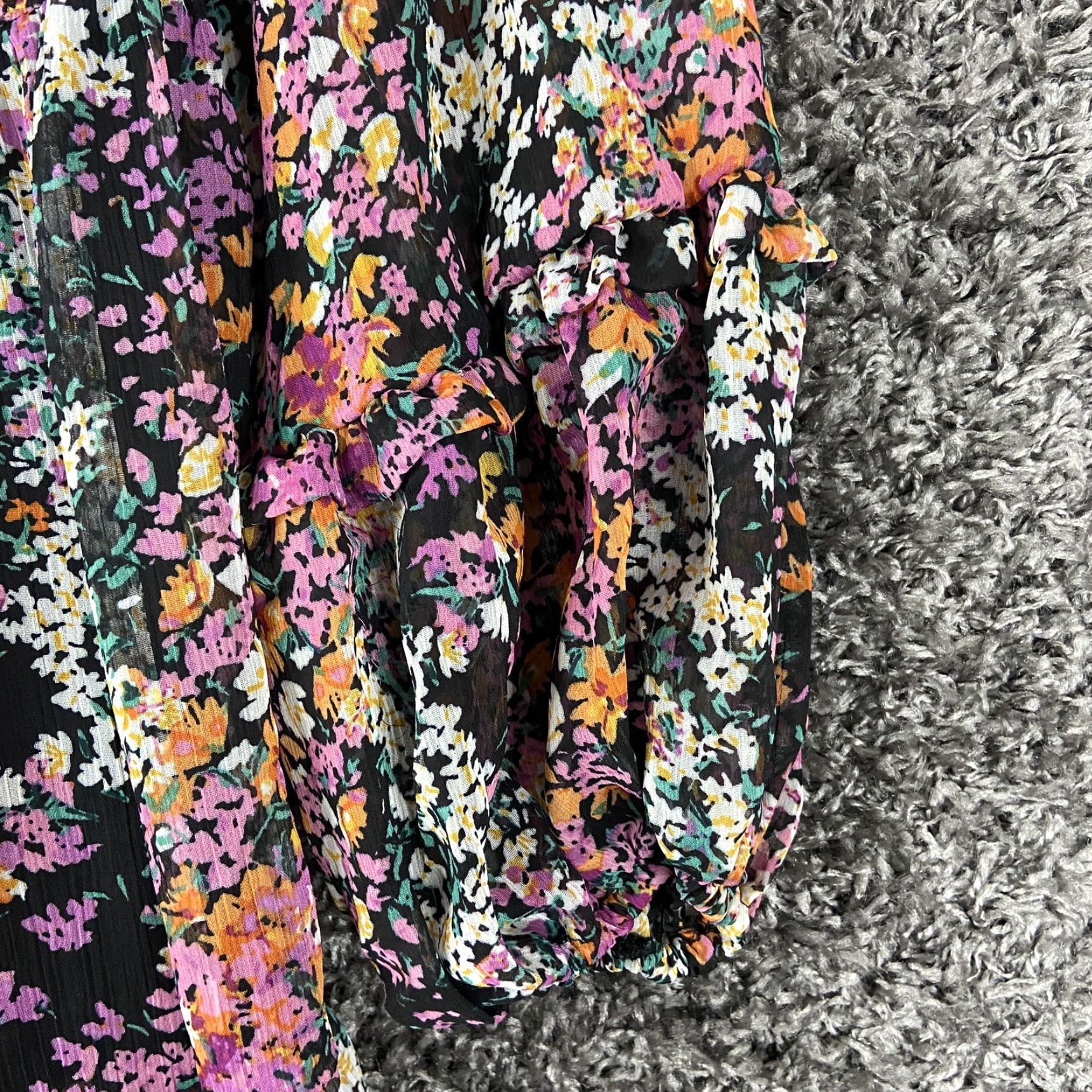Vince Camuto Vince Camuto Dress Floral Women M Multicolor Knee Length Sheer Long Sleeve A-Line Ladies Mage/S Vibes Womens Size M / US 6-8 / IT 42-44 - 3 Thumbnail
