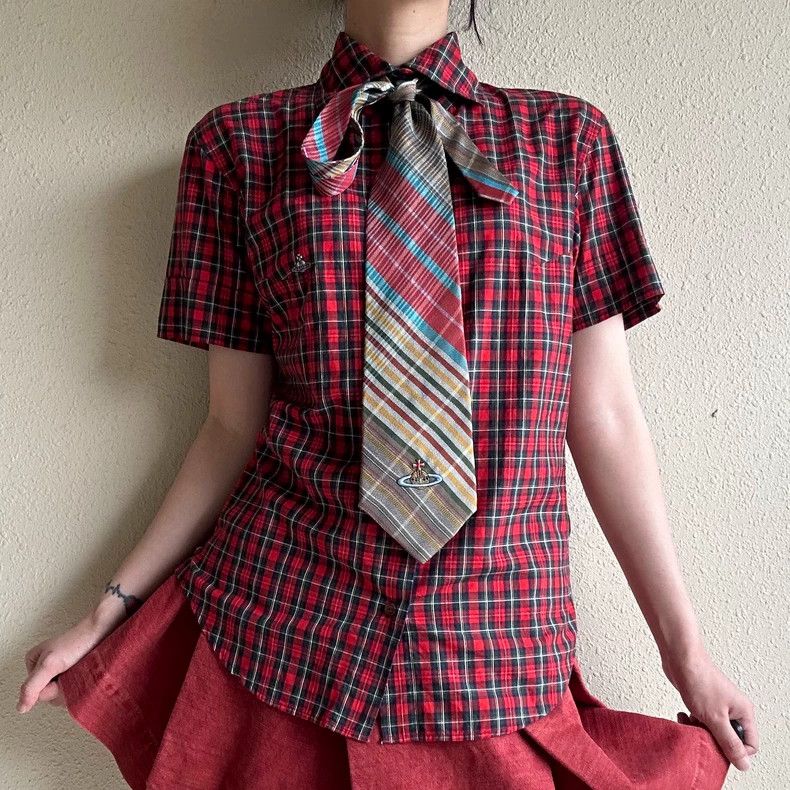 Vivienne Westwood Vivienne Westwood Red checkered shirt Size M / US 6-8 / IT 42-44 - 1 Thumbnail