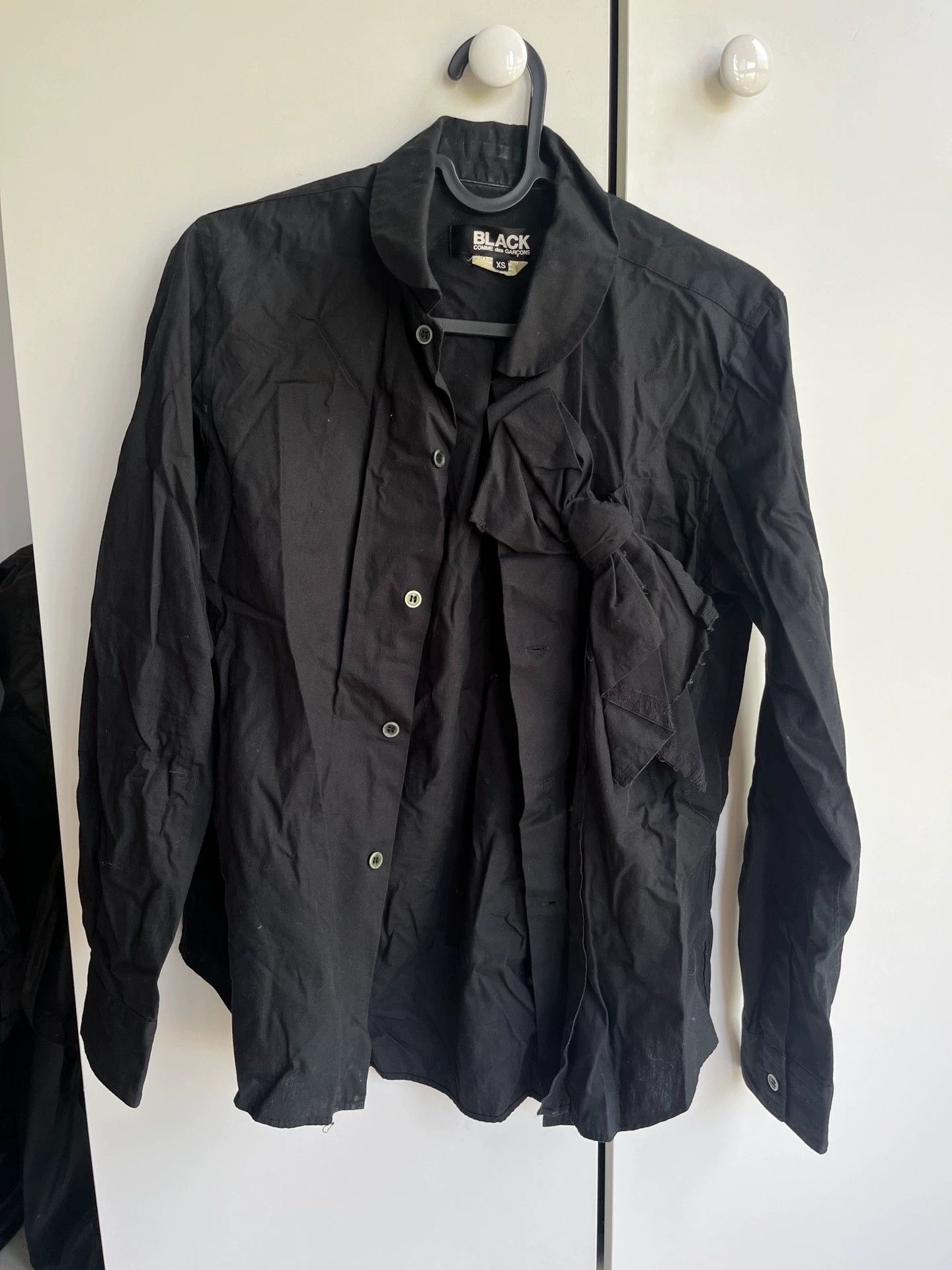 Comme des Garcons CDG Bow Shirt XS Cute Dark Back Gray Stain (Washed) Size US XS / EU 42 / 0 - 1 Thumbnail