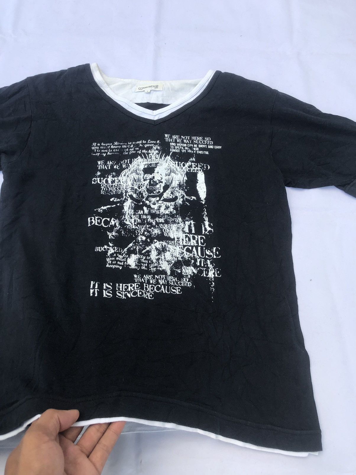 Hysteric Glamour Japanese Gothic Skull Poem Double Layer Commontage Style Size US L / EU 52-54 / 3 - 4 Thumbnail