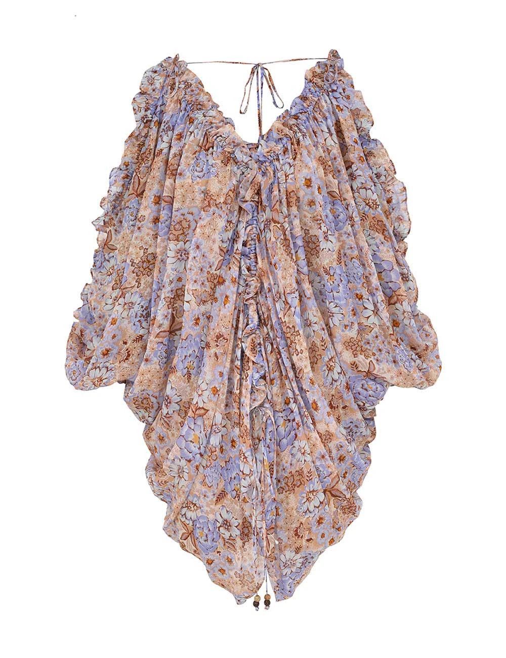 Zimmermann oc11z0226 Dawning Plunge Billow Blouse In Multicolor Size L / US 10 / IT 46 - 1 Thumbnail