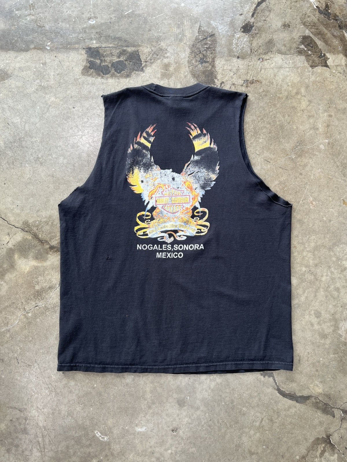 Harley Davidson × Vintage Vintage Harley Davidson Fire Eagle Mexico Cut Sleeve Tee XL Size US XL / EU 56 / 4 - 2 Thumbnail