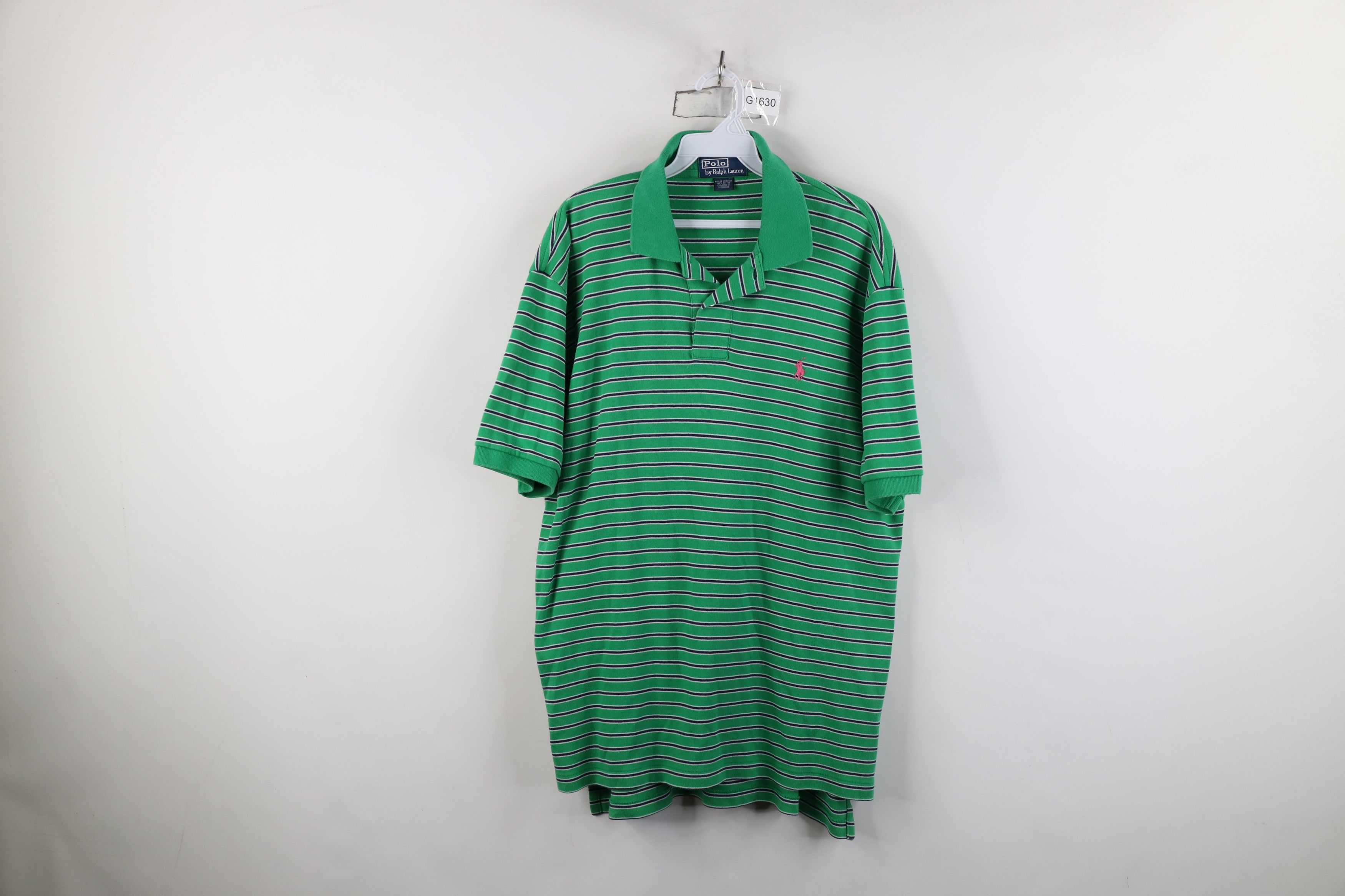 Ralph Lauren Vintage 90s Ralph Lauren Cotton Knit Striped Golf Polo Shirt Size US L / EU 52-54 / 3 - 1 Thumbnail