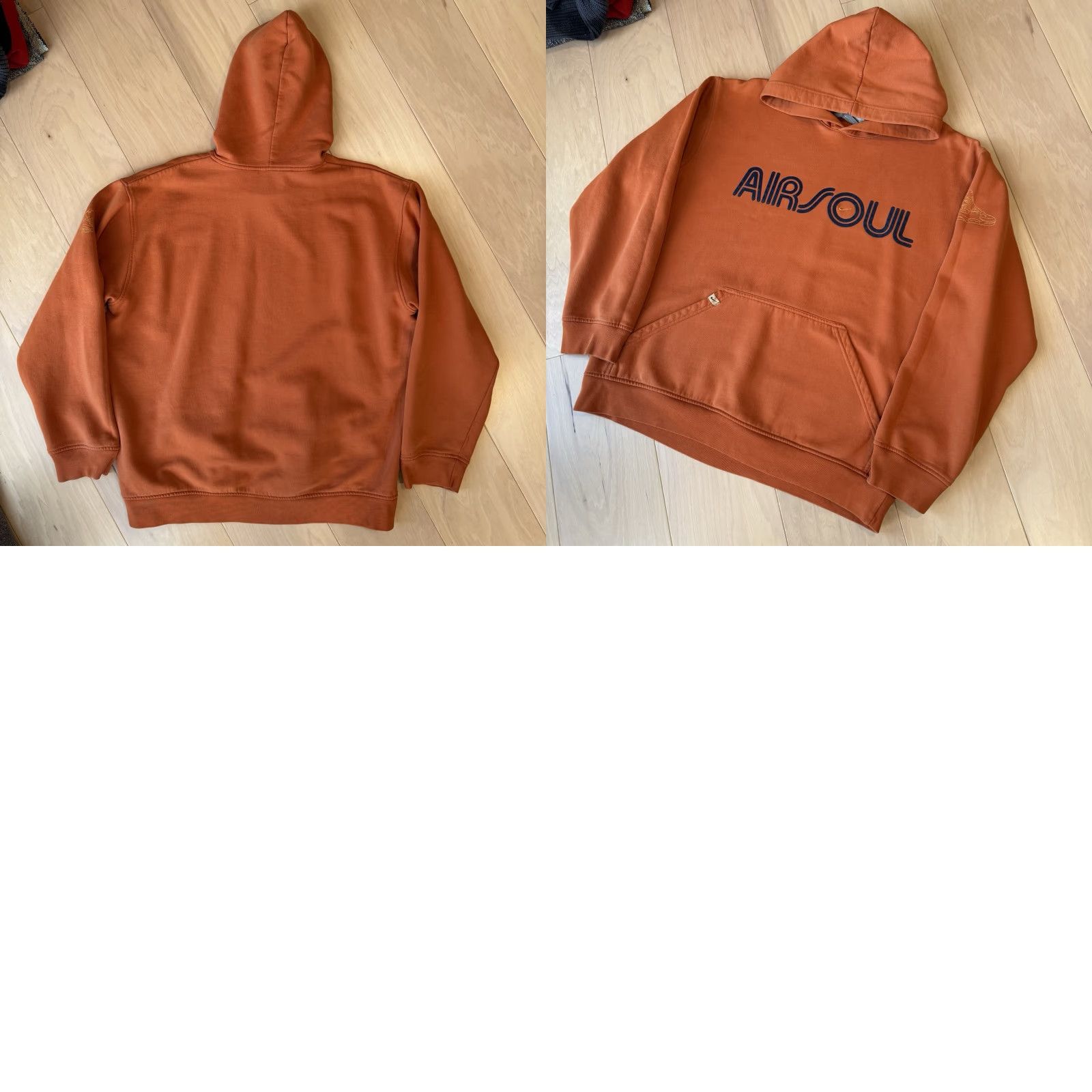 Nike VINTAGE Nike Air Soul Hoodie XL Orange Swoosh Pullover Hoodie Men Regular Fleece Sweatshirt Size US XL / EU 56 / 4 - 8 Thumbnail