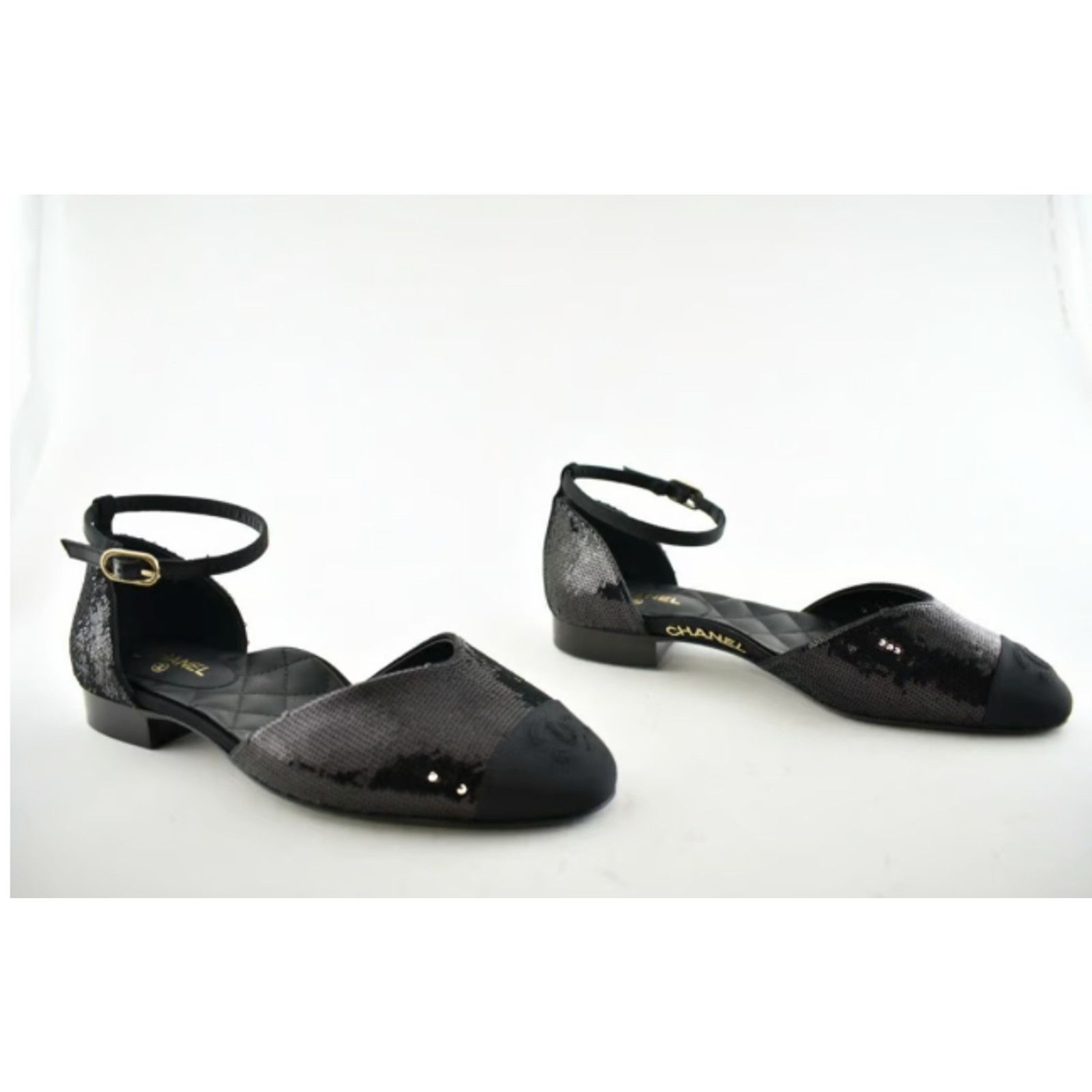 Chanel 20S Sequin Mary Jane Ankle Strap Ballet Ballerina Flat 38 Size US 8 / IT 38 - 4 Thumbnail