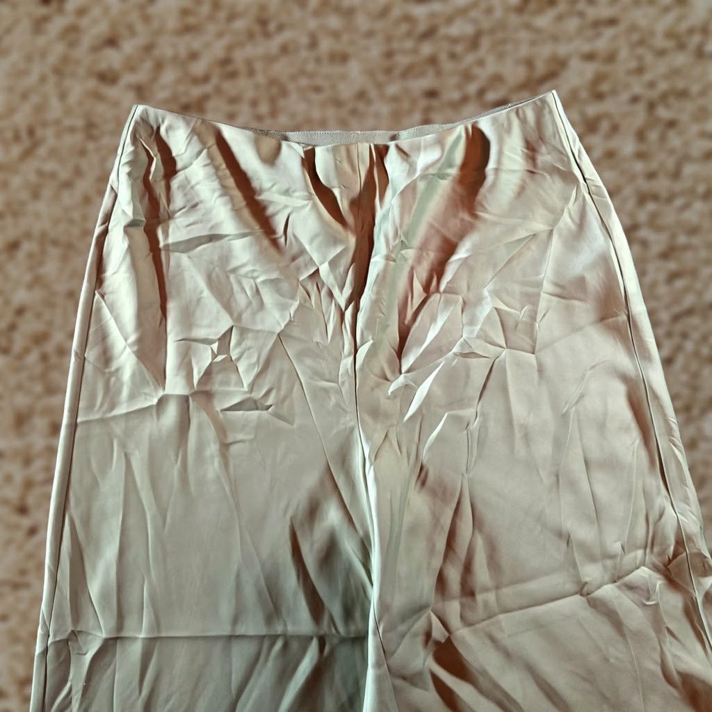 Joie JOIE Pants Womens Size 6 Green Satin Wide-Leg Cropped Casual Pull On Cropped Wide Leg Fashion Pants Women Size 28" / US 6 / IT 42 - 1 Thumbnail