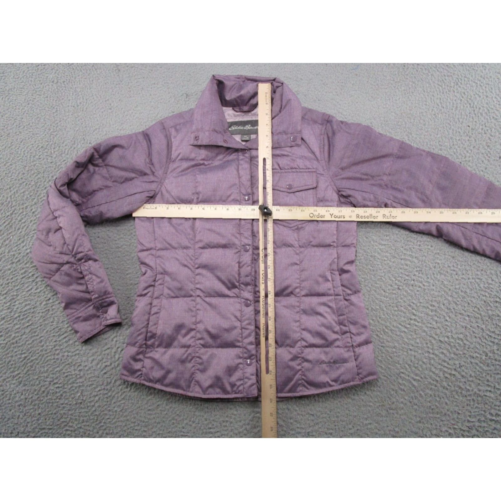 Eddie Bauer Eddie Bauer Womens XS Down Jacket Quilted Puffer Snap Up Pockets Purple 650 Fill Size XS / US 0-2 / IT 36-38 - 5 Thumbnail