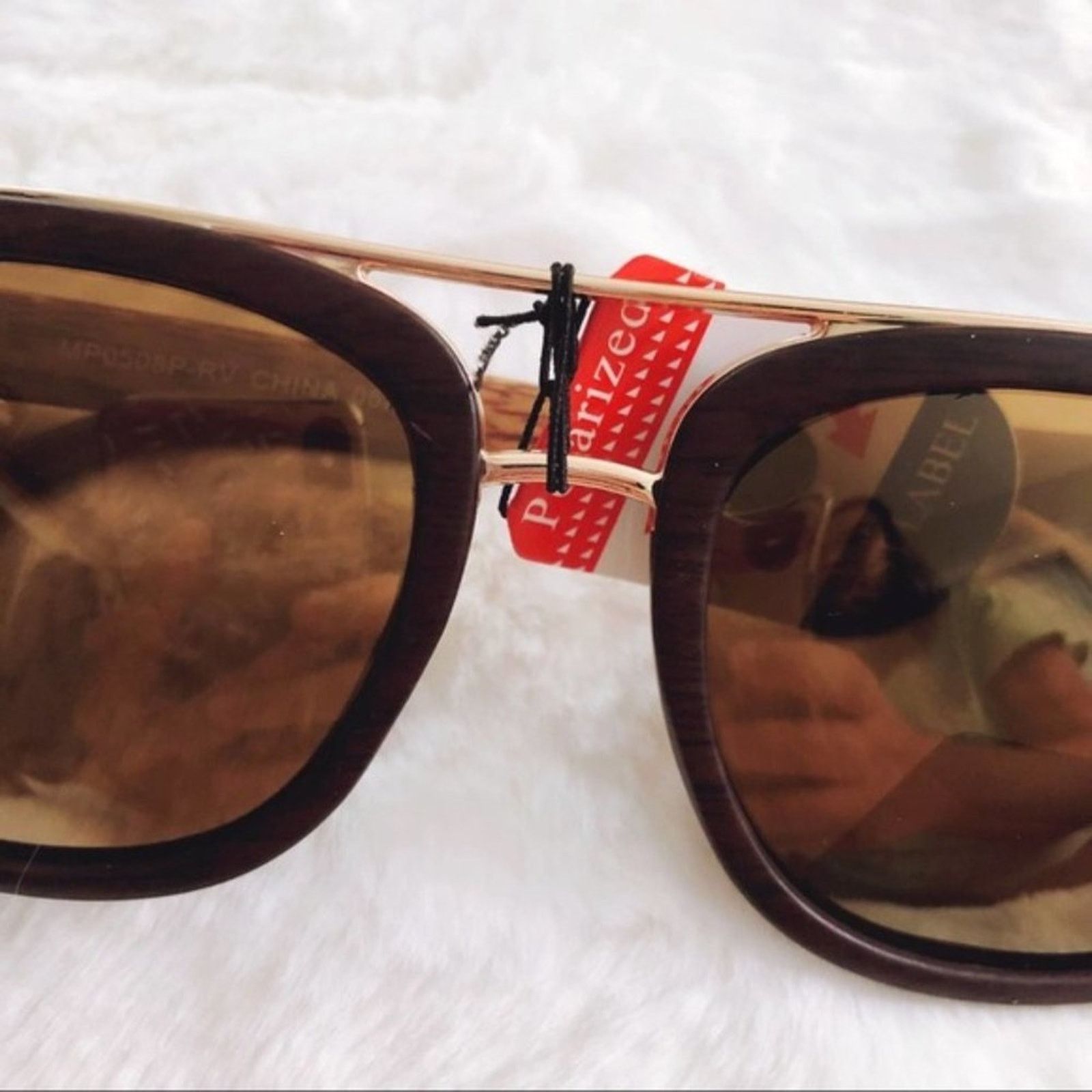 Other Lyle Dark Brown Wooden Polarized Sunglasses Size ONE SIZE - 3 Thumbnail