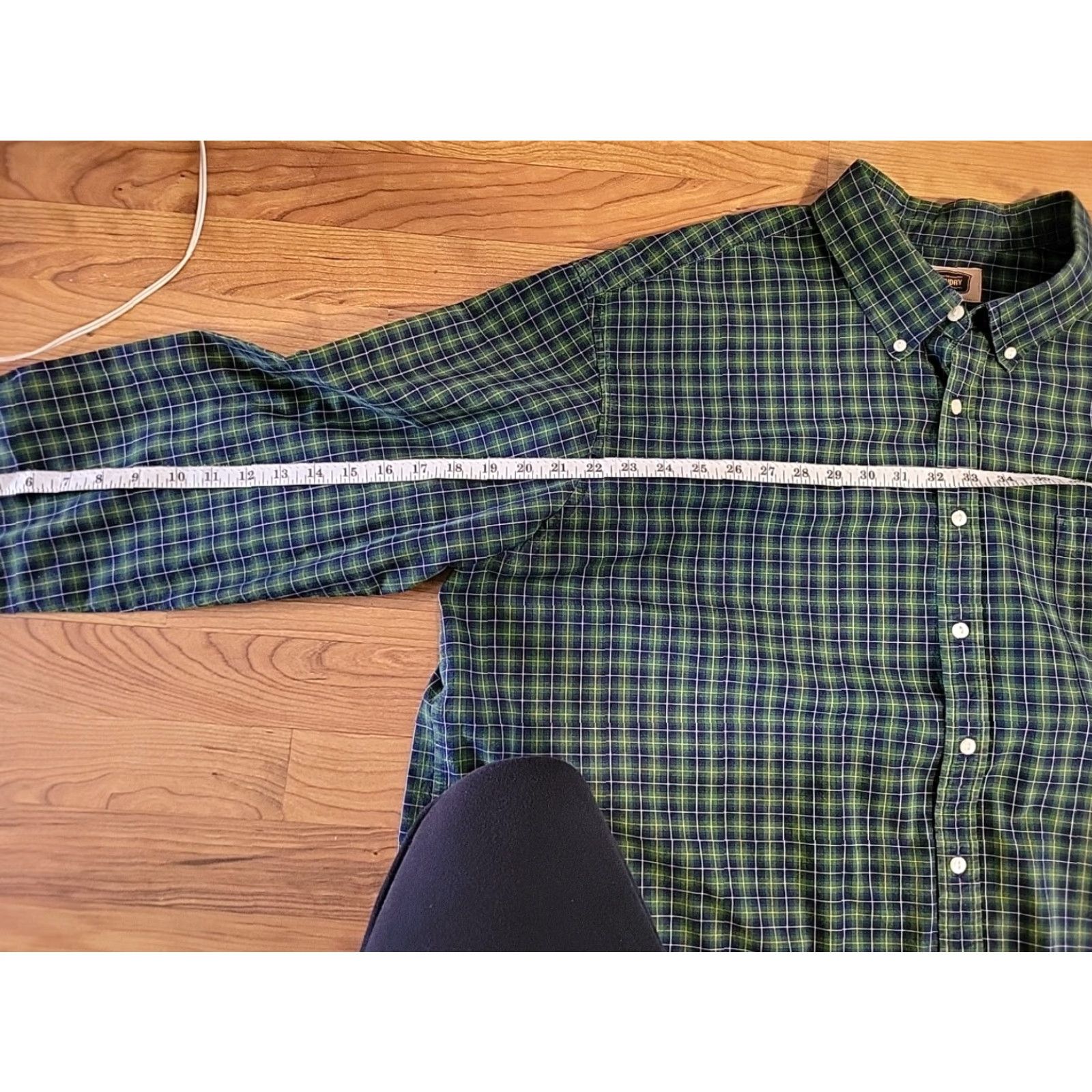 Vintage VINTAGE Foundry Shirt 3XL 58" Chest Button-Down Cotton Tartan Plaid Long Sleeve brown/green blue classic work preppy Mens Size US XXL / EU 58 / 5 - 5 Thumbnail