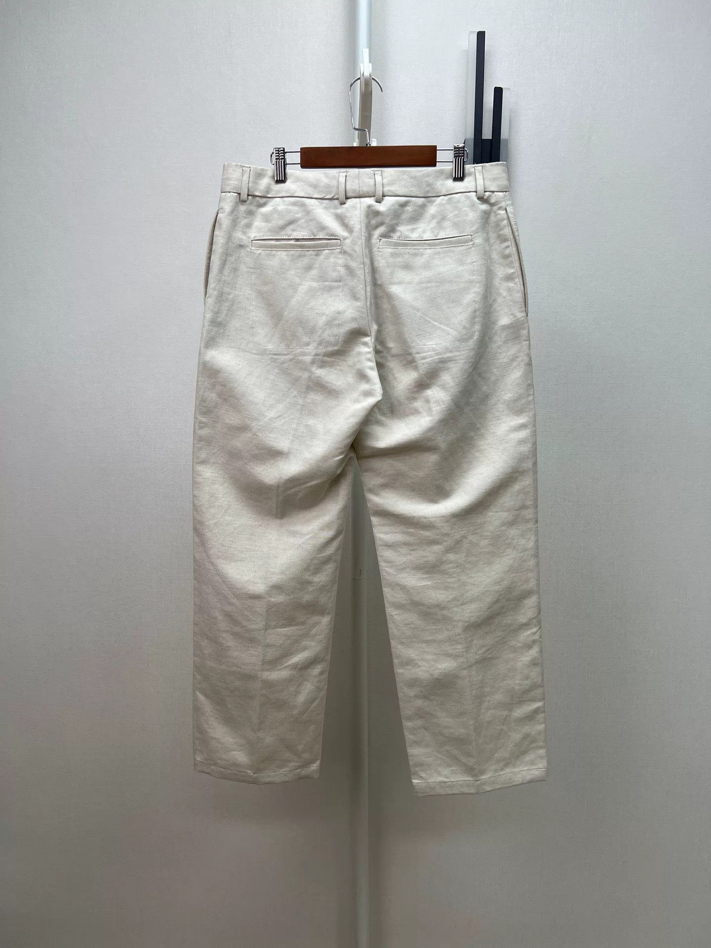 Loro Piana Loro Piana M Ivory Cotton-Linen Relaxed-Straight P NWT 50 Size US 34 / EU 50 - 2 Thumbnail