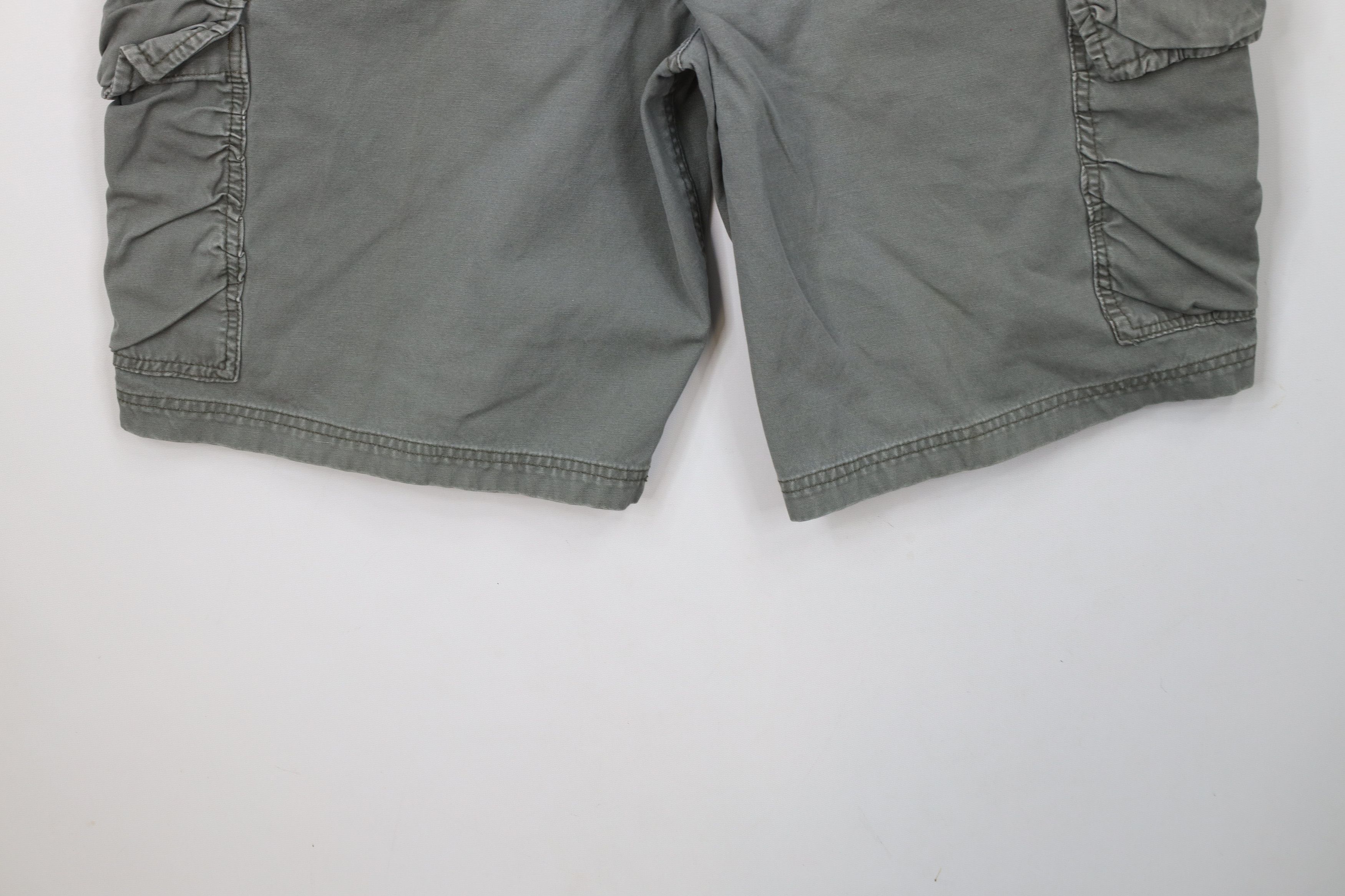 Vintage Vintage 90s IOU Baggy Fit Canvas Cargo Shorts Green Cotton Size US 34 / EU 50 - 13 Thumbnail