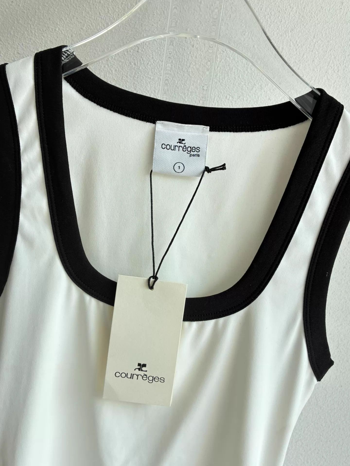 Courreges Courrèges blk/wht colorblock cami size 1 Size XS / US 0-2 / IT 36-38 - 4 Thumbnail