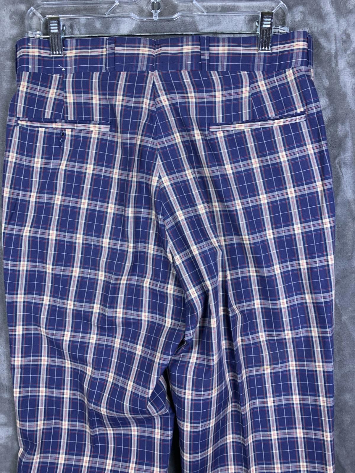 Brooks Brothers Vintage Brooks Brothers Hi Waist Dress Pants Blue Plaid (282 Size US 32 / EU 48 - 3 Thumbnail