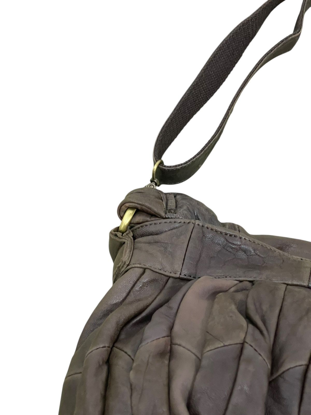 Genuine Leather Full Leather Janis Market Pleated Hand Shoulder Bag 1🟩6 Size ONE SIZE - 18 Thumbnail
