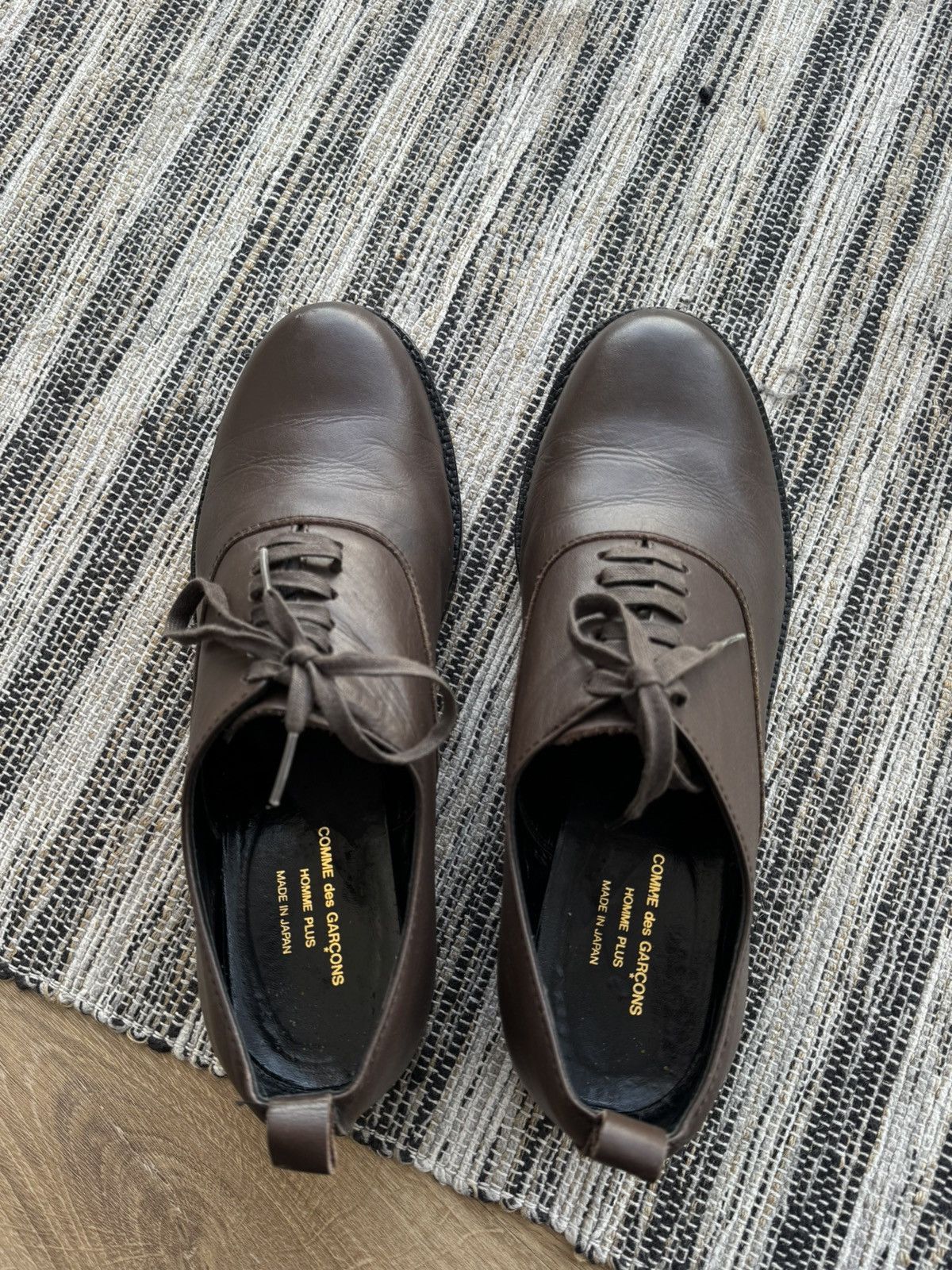 Comme des Garcons COMME des GARCONS HOMME PLUS LEATHER OXFORD LACE UP SHOES Size US 7 / EU 40 - 12 Thumbnail