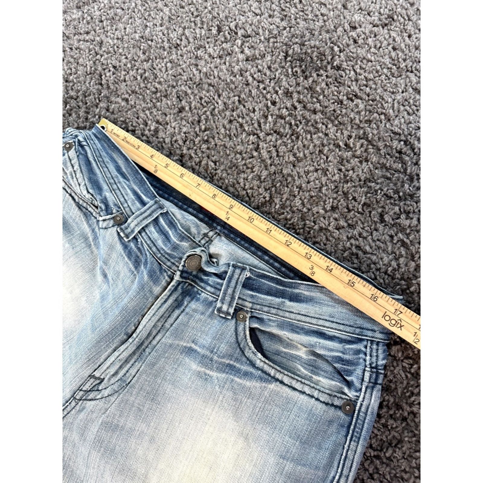 Express Express Jeans Blake Loose Low Rise Bootcut Jeans 34x32 Blue Mens Regular Vintage VTG Distressed Retro Streetwear Jeans Size US 34 / EU 50 - 4 Thumbnail