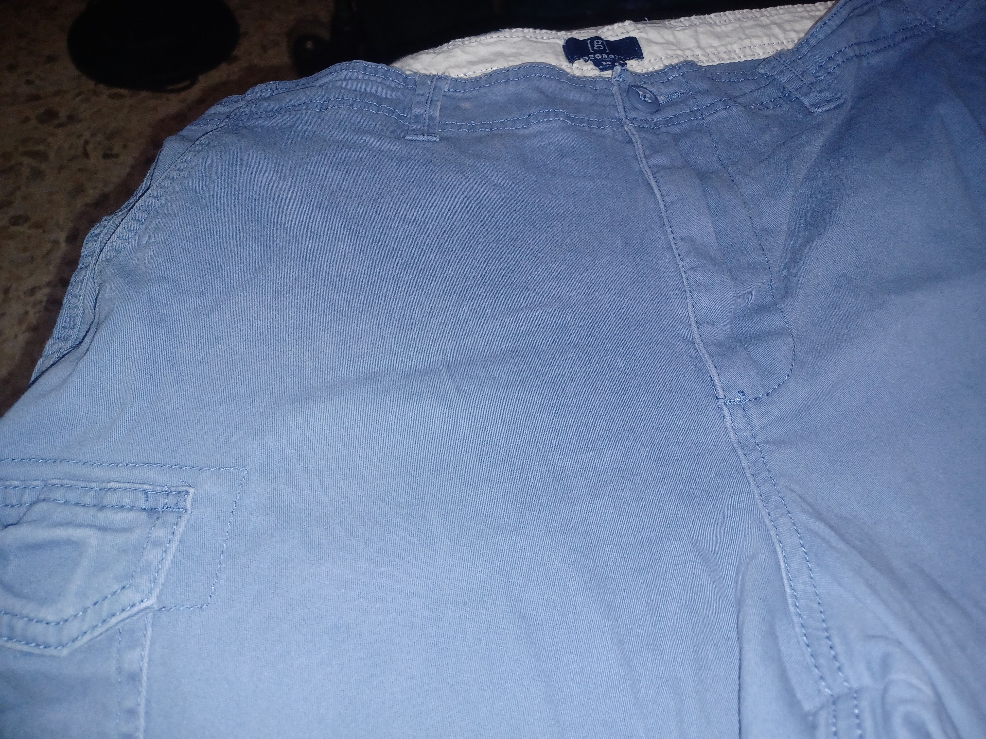Other George Men's Cargo Shorts SZ 34 Blue Size US 34 / EU 50 - 2 Thumbnail