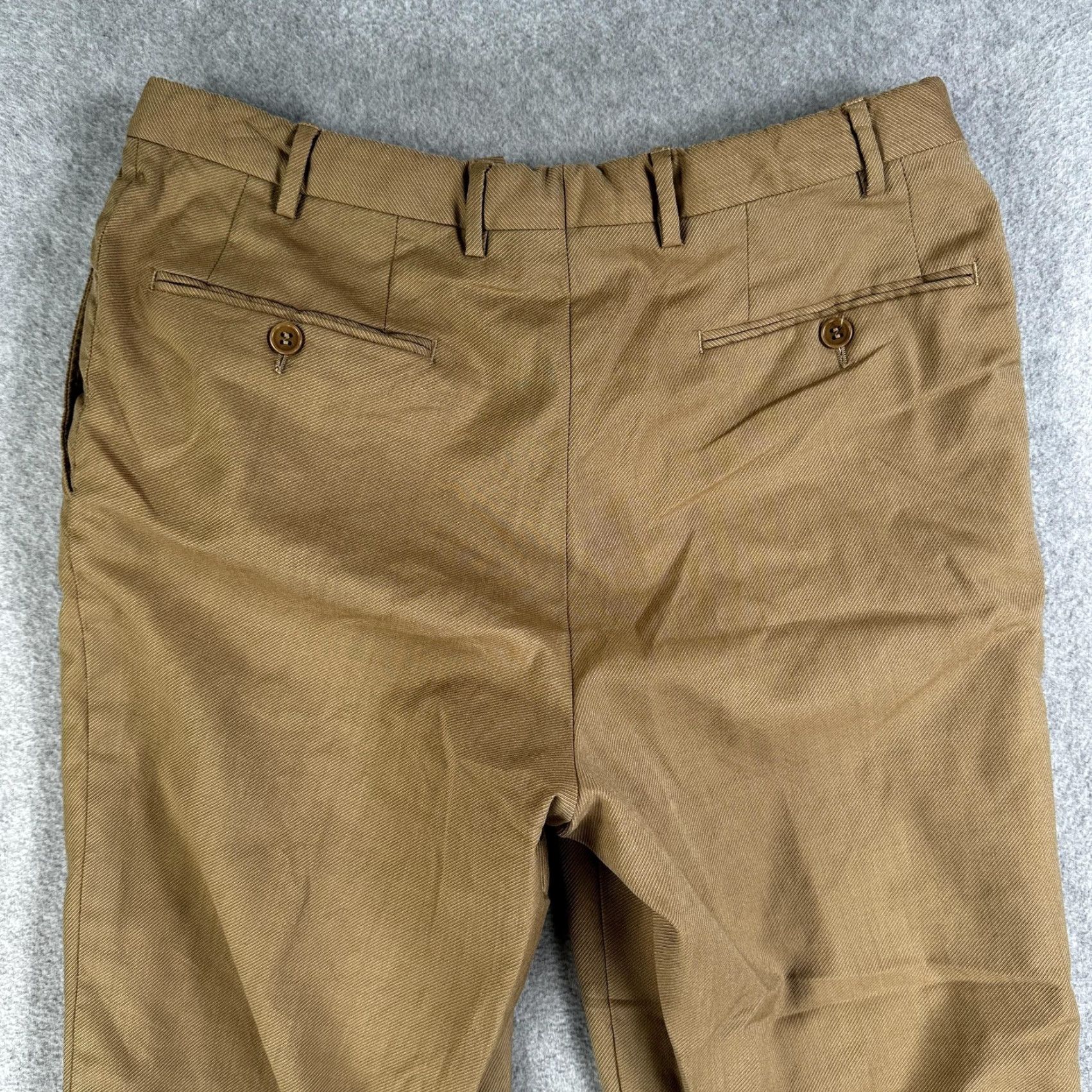 Canali Canali Dress Pants Mens 34x23 100% Wool Brown Flat Front Straight Leg Trousers Size US 34 / EU 50 - 5 Thumbnail