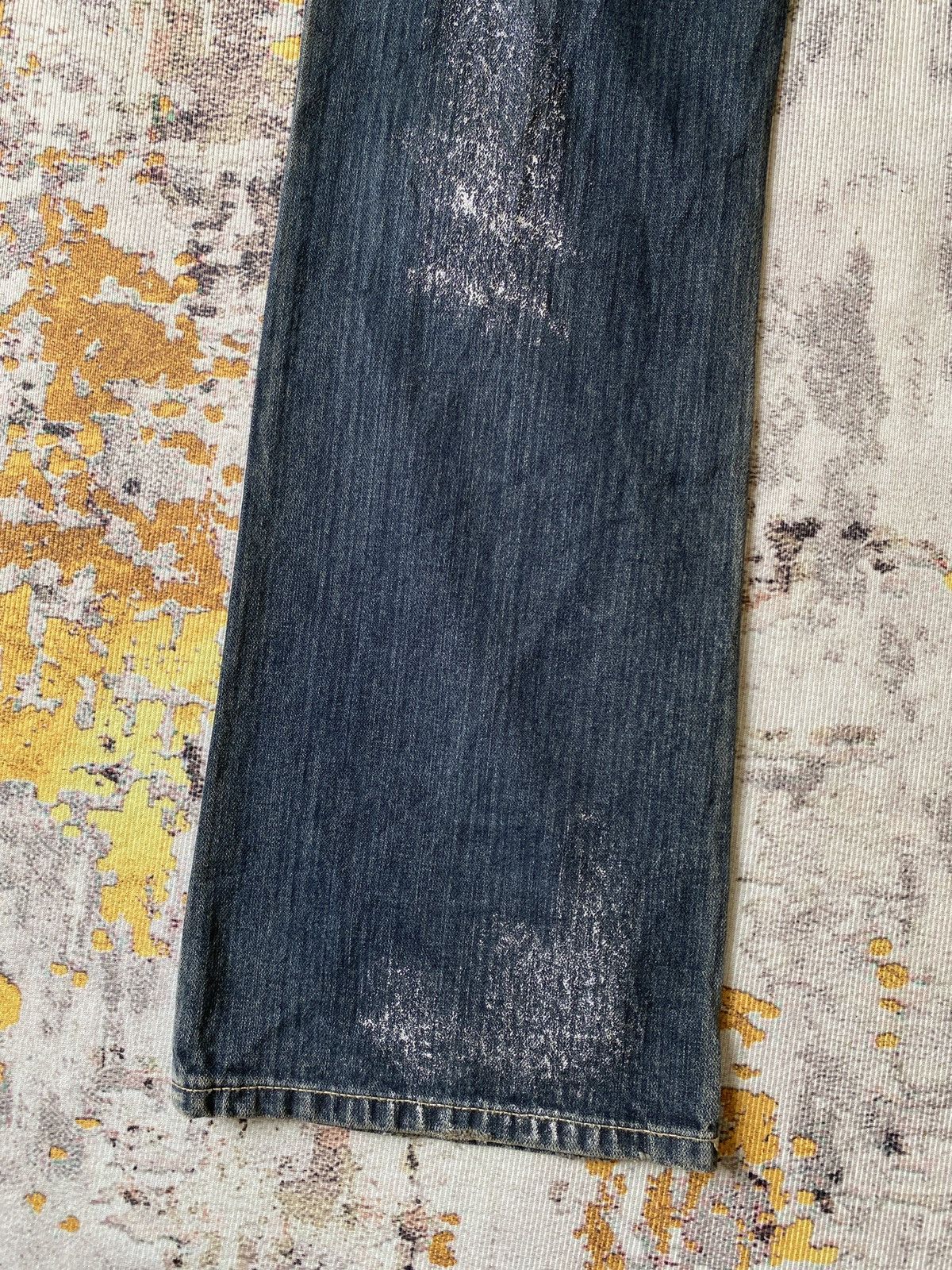 Japanese Brand Back Rush Distressed Splatter Design Flare Denim Size US 32 / EU 48 - 12 Thumbnail