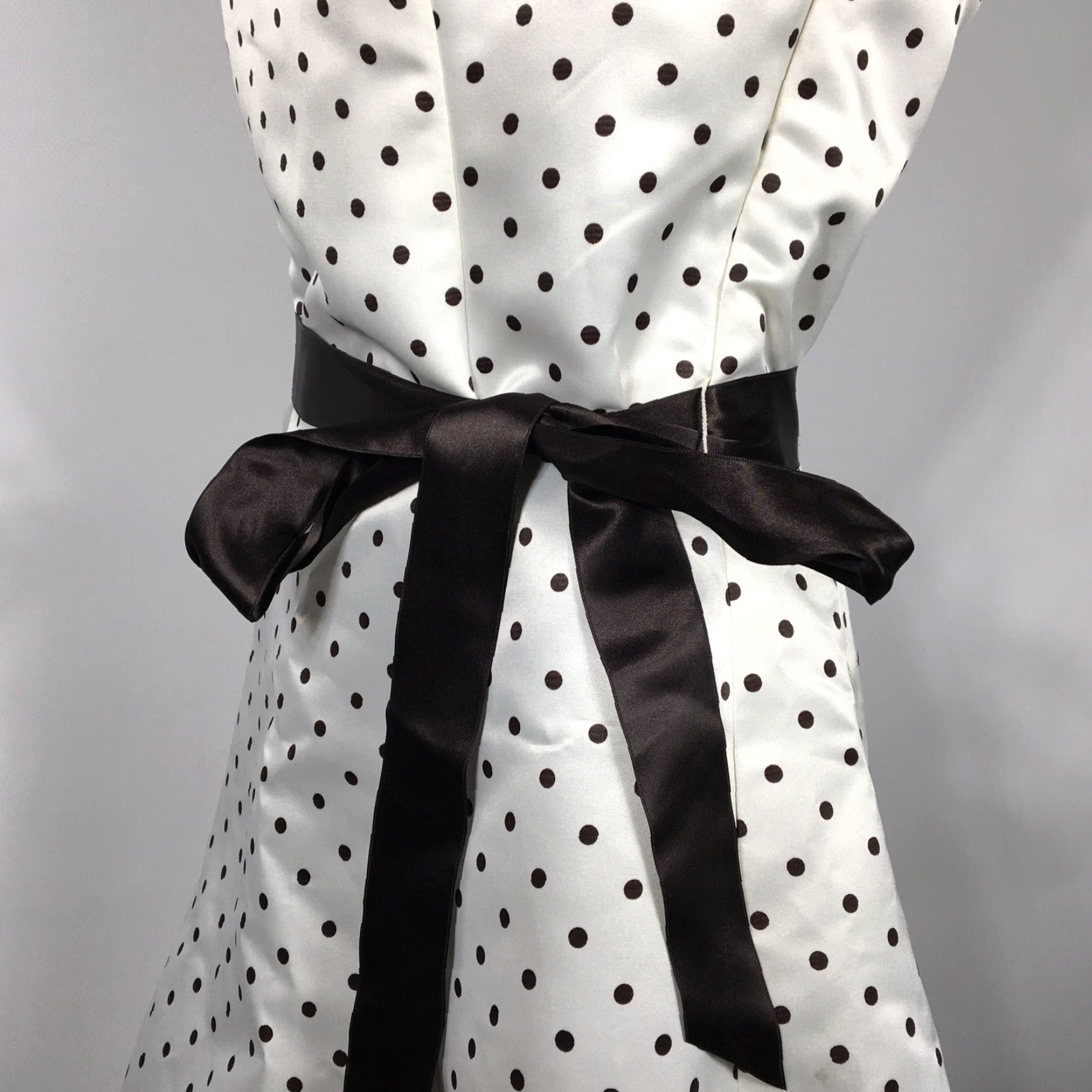 VINTAGE Jessica McClintock Gunne Sax Polka Dot Strapless Dress Prom 90s  Womens