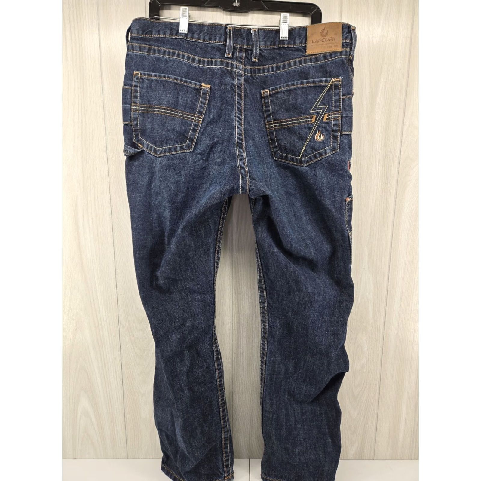 Denime VINTAGE LAPCO Men’s FR Jeans Workwear Flame Resistant Dark Wash Denim 38 x 32 Mens Jeans Flame-Resistant Denim Straight Blue 38 32 Size US 38 / EU 54 - 2 Thumbnail