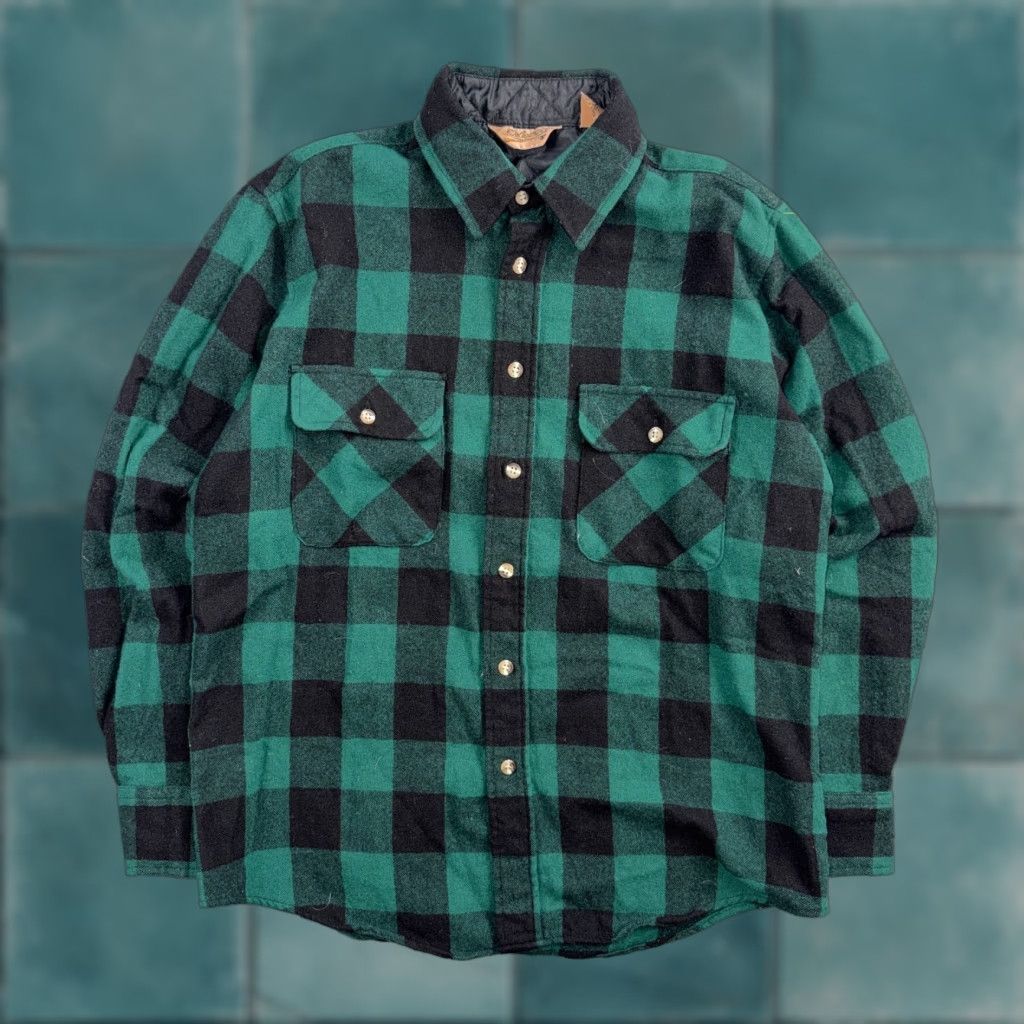 Vintage VTG Cabela's Shirt Mens M Buffalo Plaid Wool Blend Flannel Workwear Logger Green Size US M / EU 48-50 / 2 - 1 Thumbnail