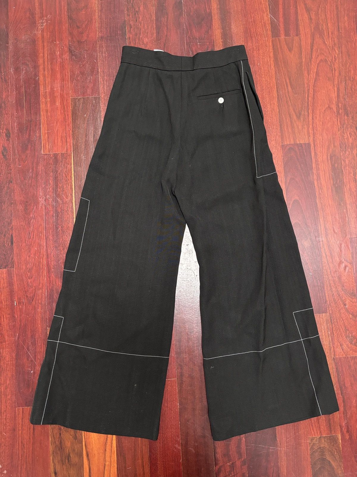 Celine Céline Black Wide Leg Philo Era Rare Avant-Garde Pants Size 27" / US 4 / IT 40 - 6 Thumbnail