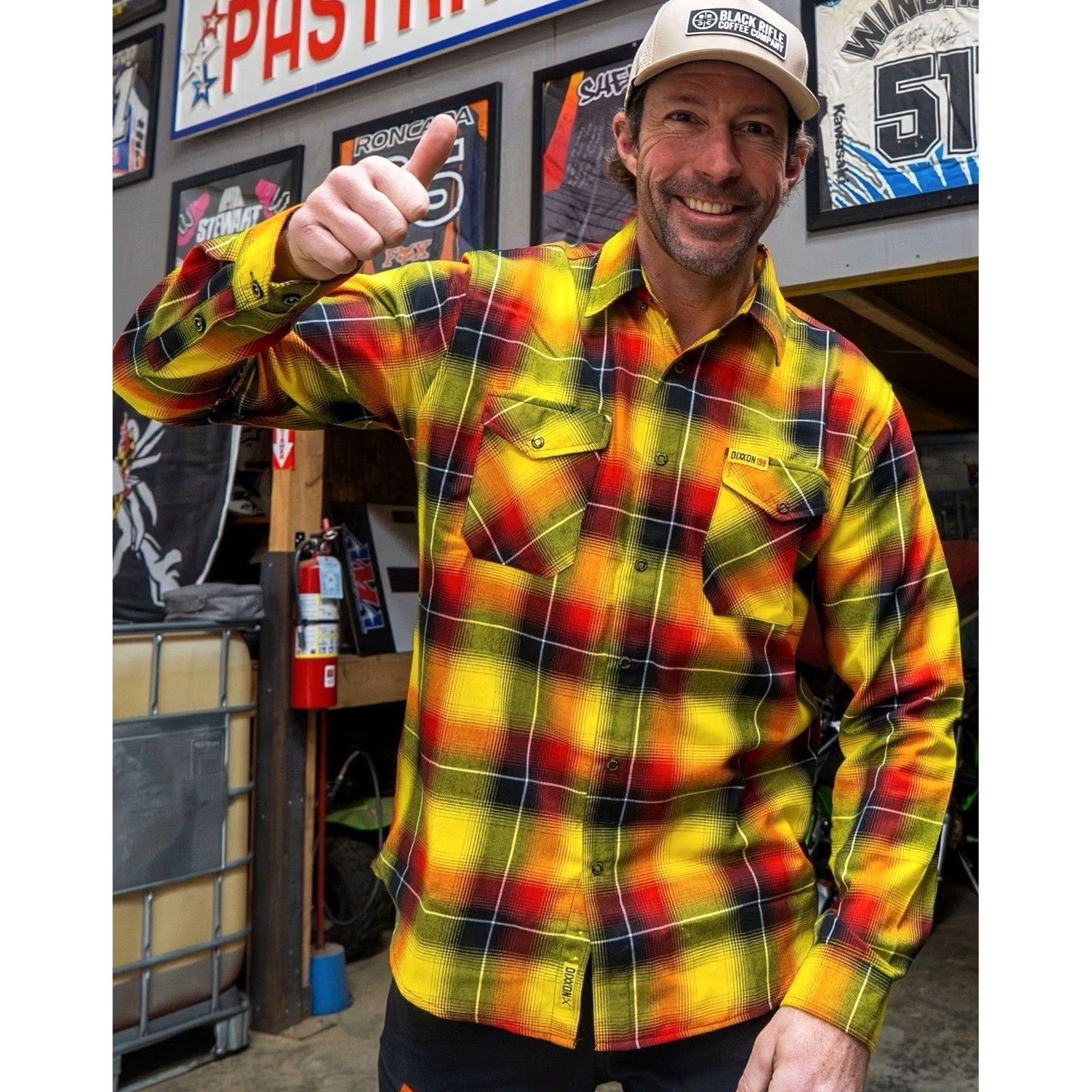 Vintage Dixxon Flannel Co. Travis Pastrana 2.0 Long Sleeve Button-Up Shirt Mens 2XL Red Yellow Black White Plaid Flannel Size US XXL / EU 58 / 5 - 4 Thumbnail